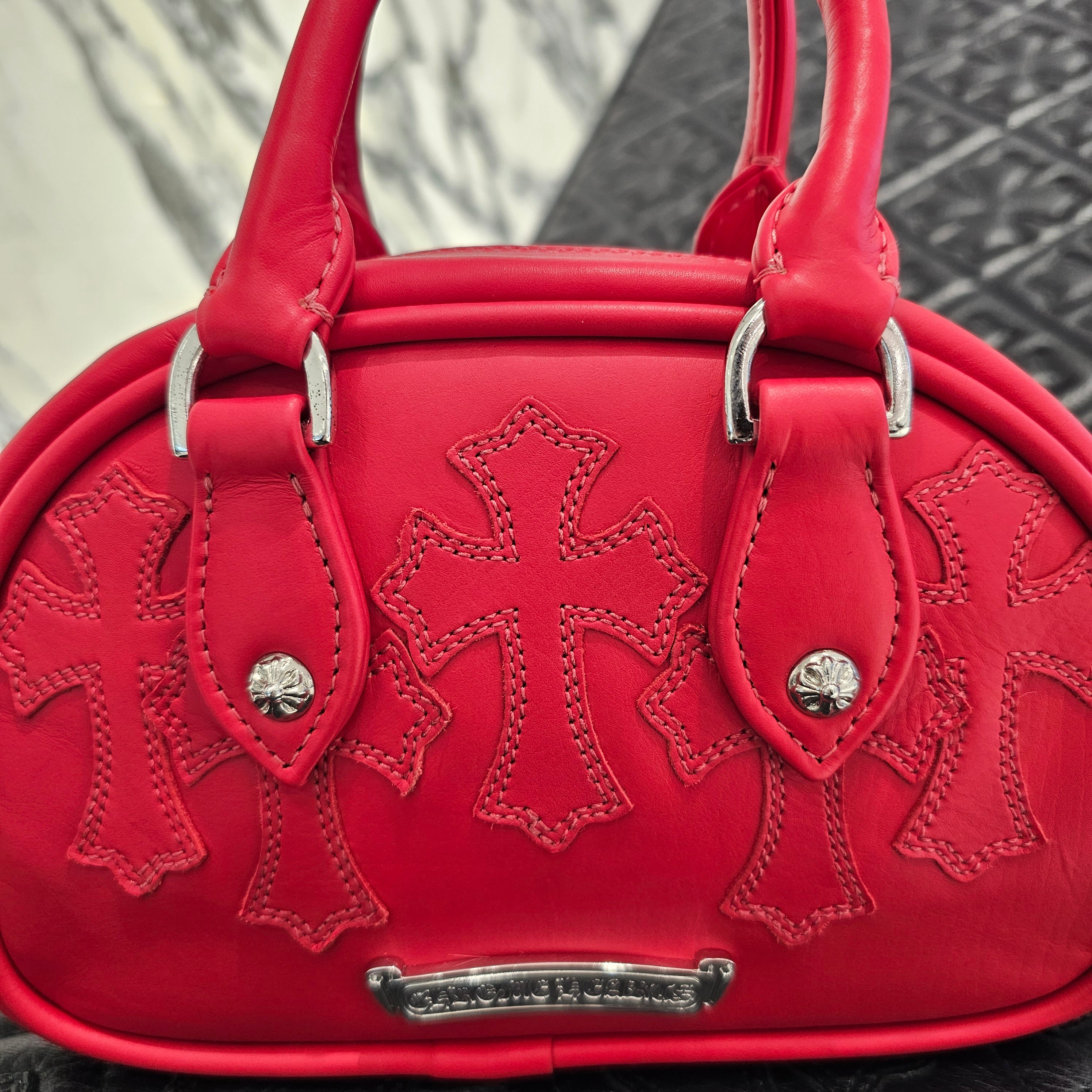 CHROME HEARTS Tiny GYM Cemetery Cross Patch Hand Bag クロムハーツ