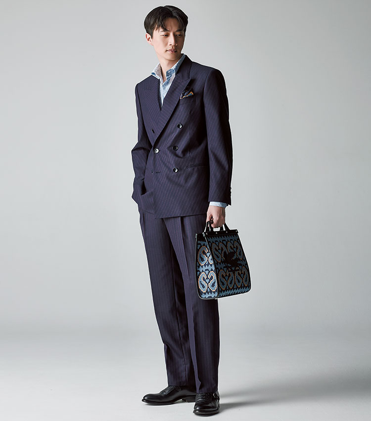 変化球ストライプで遊ぶエトロのスーツ | MEN'S EX ONLINE |