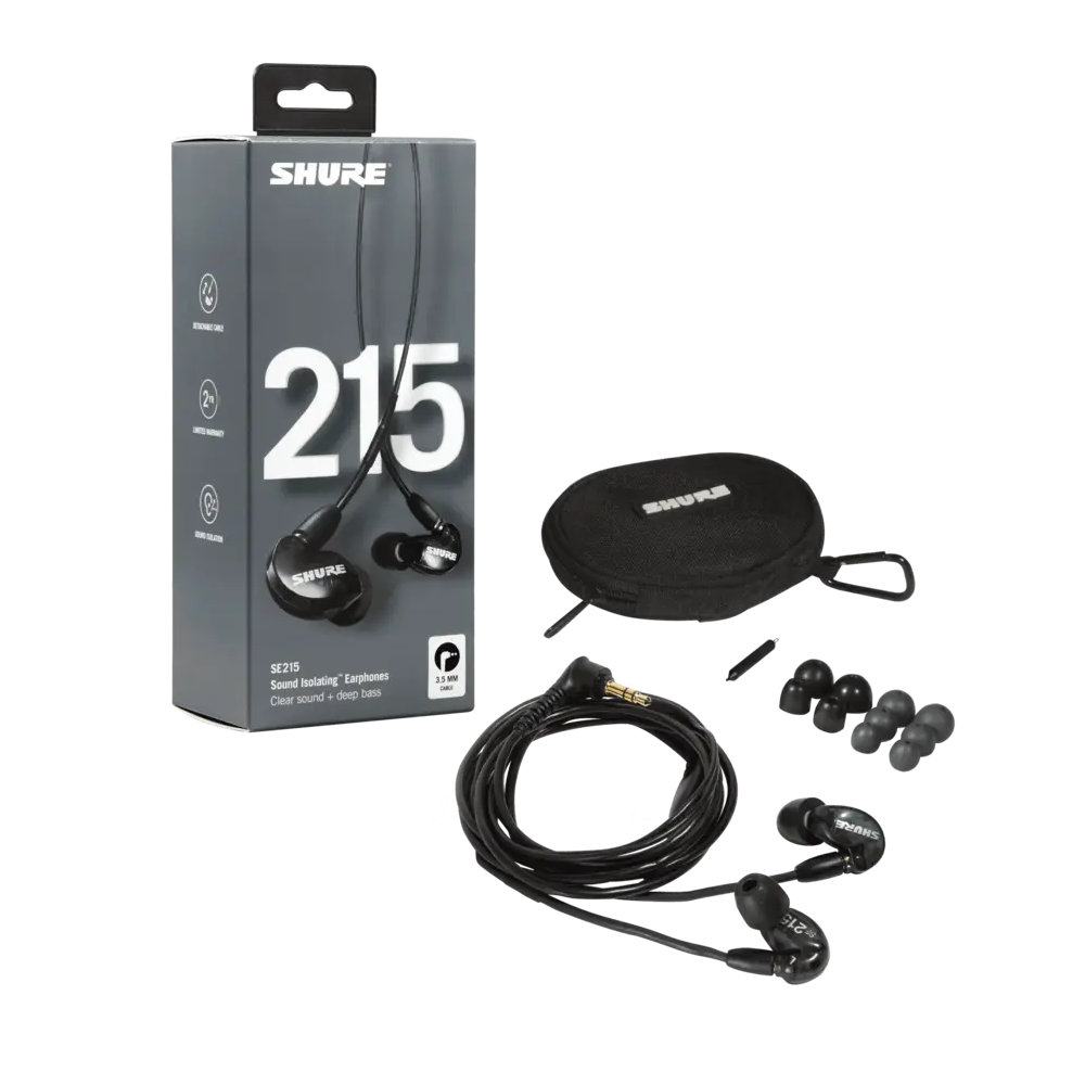 SHURE ワイヤレスイヤーモニター SE215 高遮音イヤホン SE215 ブラック
