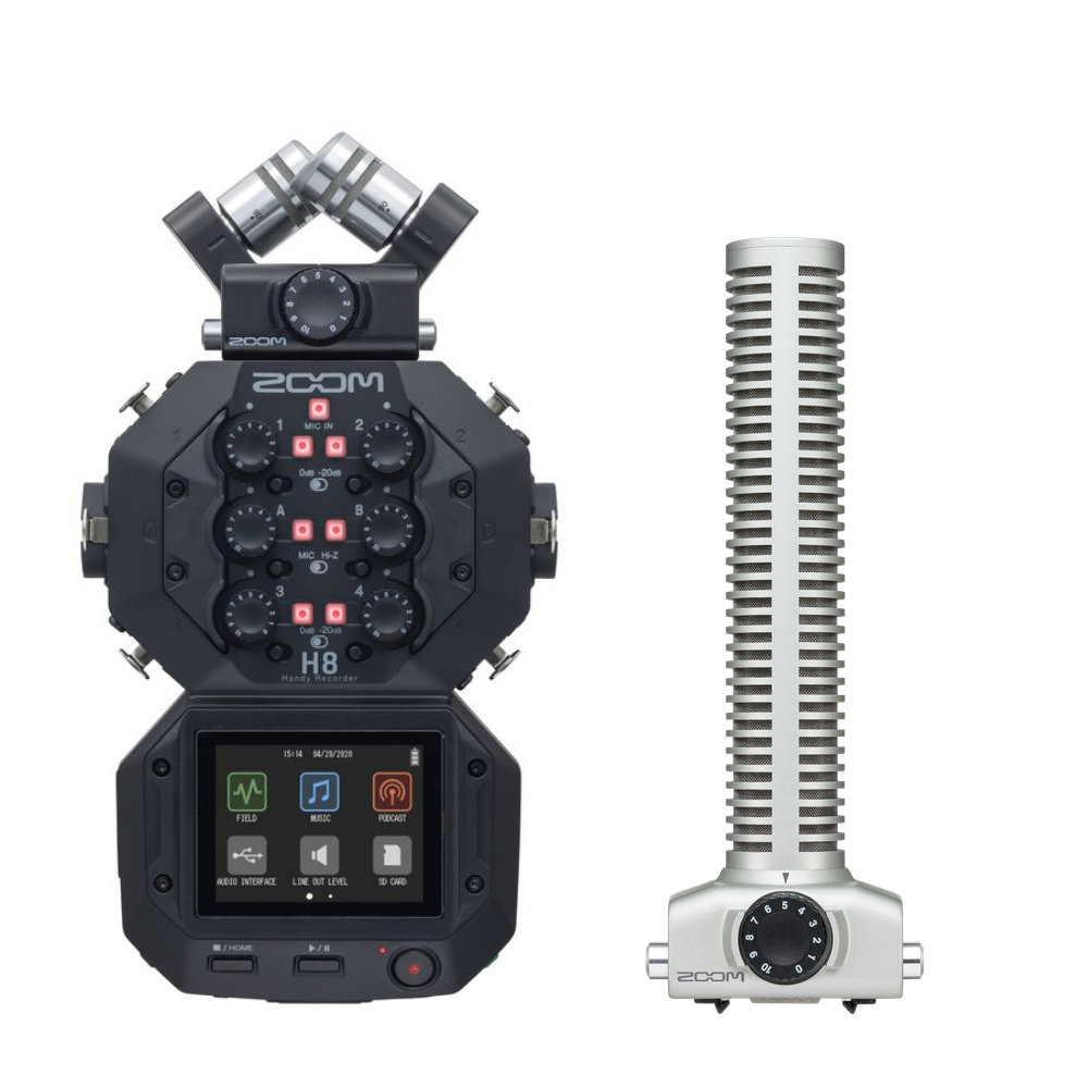 ZOOM ハンディレコーダー H8 (ZOOM ガンマイク SGH-6)【福山楽器センター】