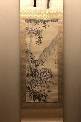 熊代熊斐 柳鵜図｜古美術・掛け軸の販売・買取・鑑定-松本松栄堂