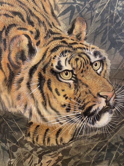 三尾呉石 水辺猛虎｜古美術・掛け軸の販売・買取・鑑定-松本松栄堂