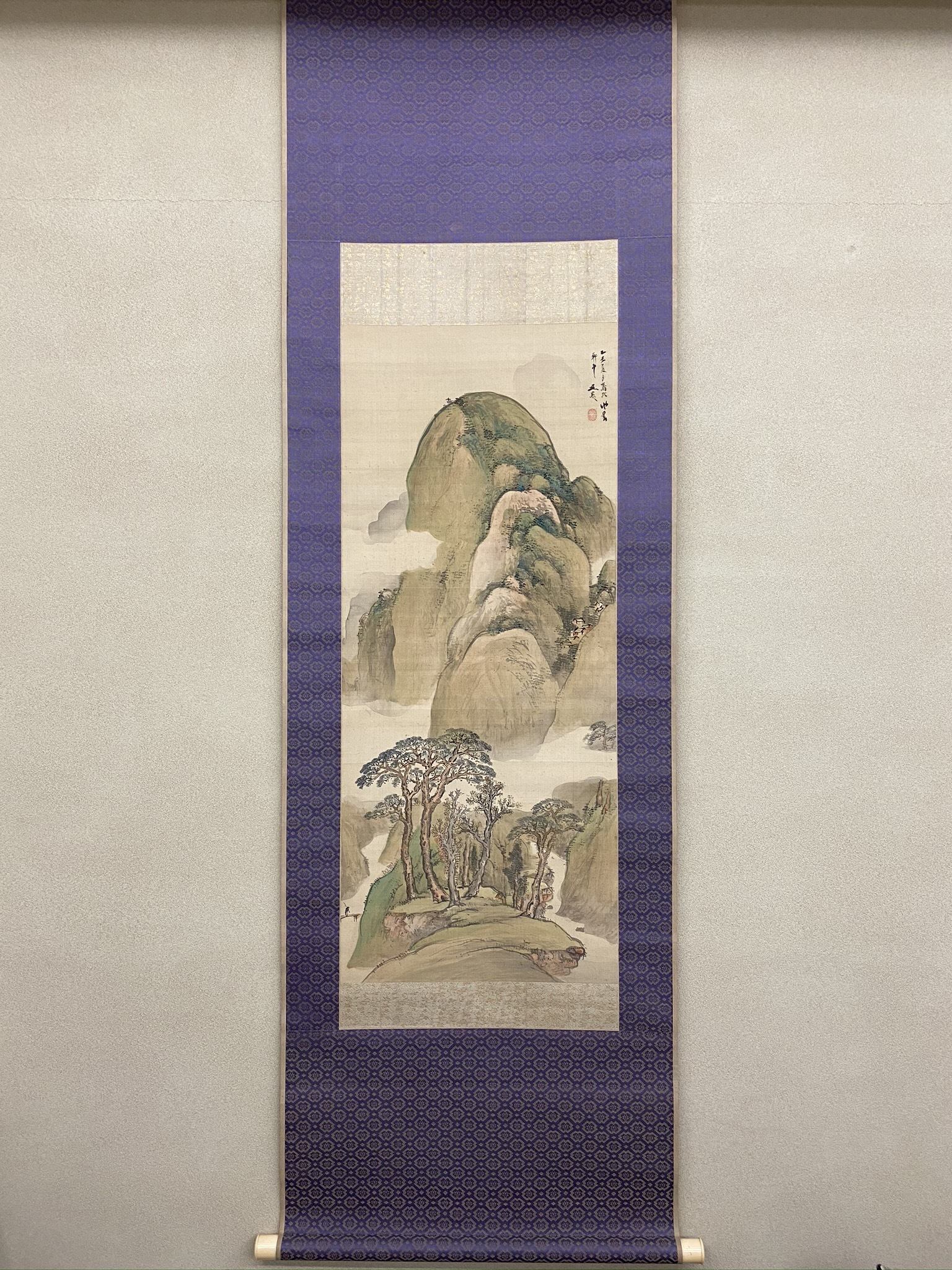 谷文晁 青緑秋景山水図｜古美術・掛け軸の販売・買取・鑑定-松本松栄堂