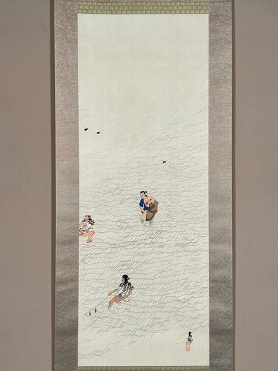 前田青邨 鵜飼｜古美術・掛け軸の販売・買取・鑑定-松本松栄堂