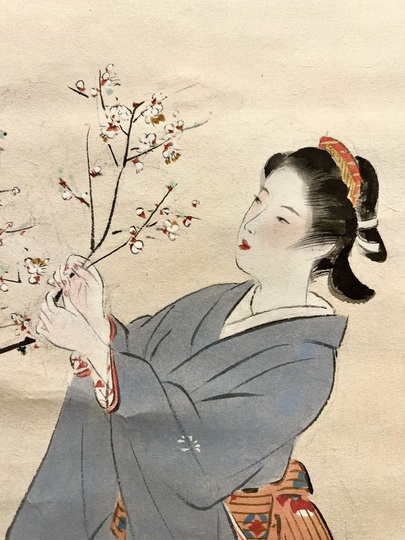 鏑木清方 白梅｜古美術・掛け軸の販売・買取・鑑定-松本松栄堂