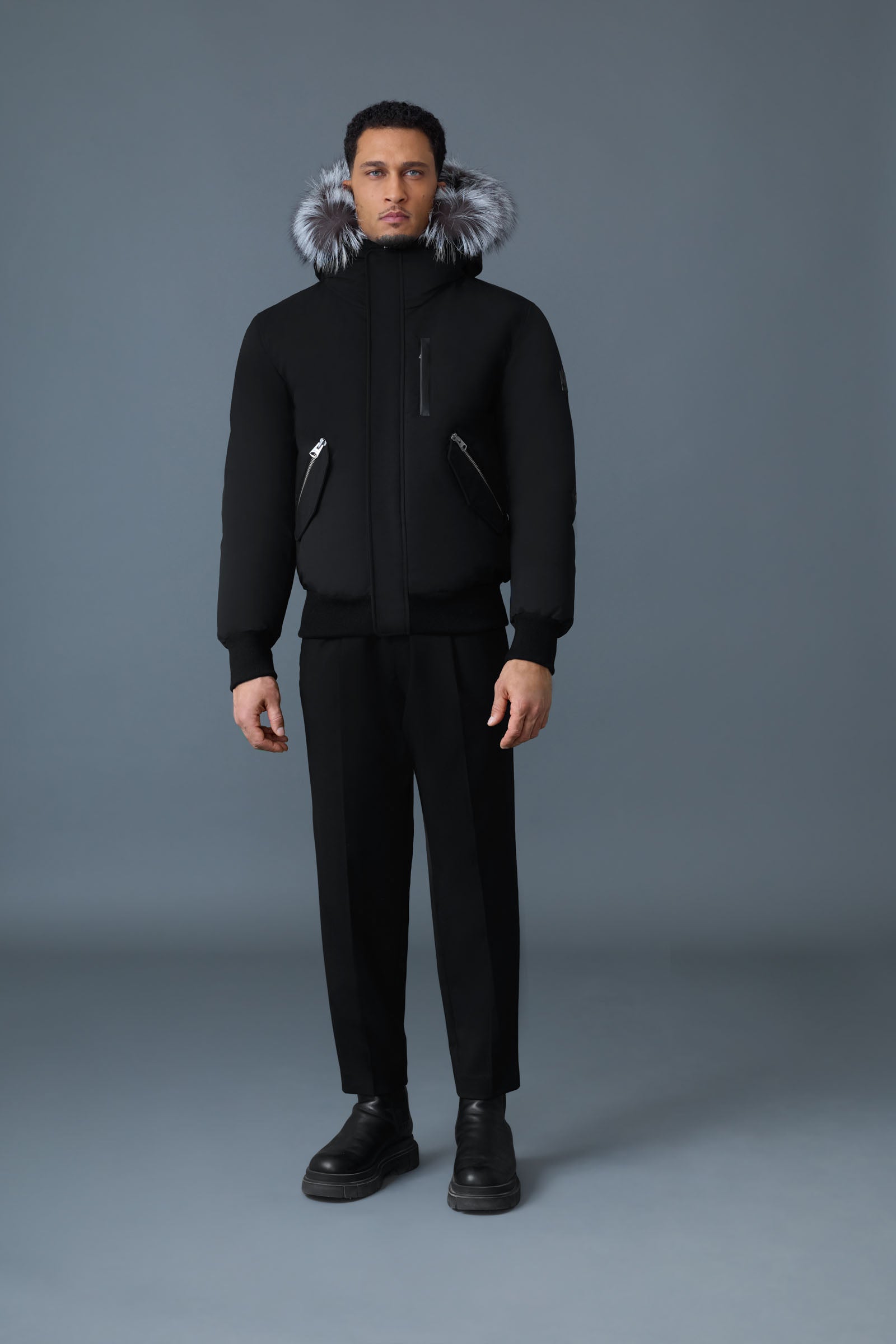 Dixon-X, 2-in-1 Nordic Tech down bomber with silver fox fur for