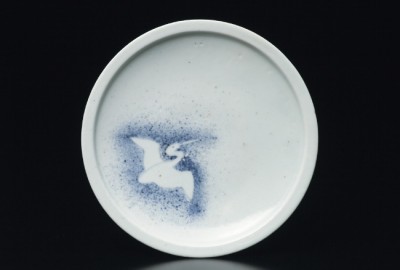 初期伊万里染付吹墨鷺文皿 | 商品詳細 東洋古陶磁の前坂晴天堂