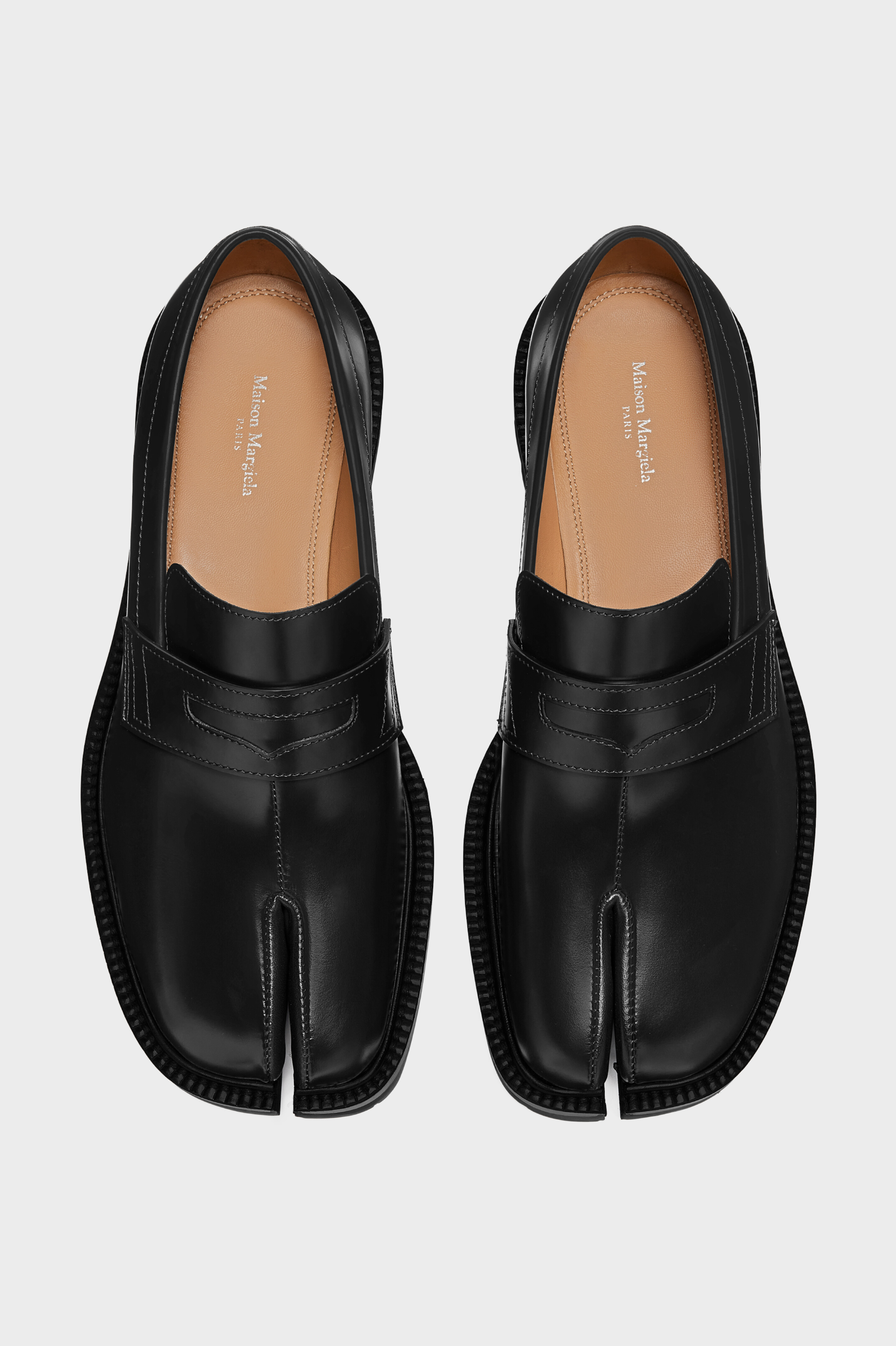Men's Black Leather Tabi Loafers | Maison Margiela