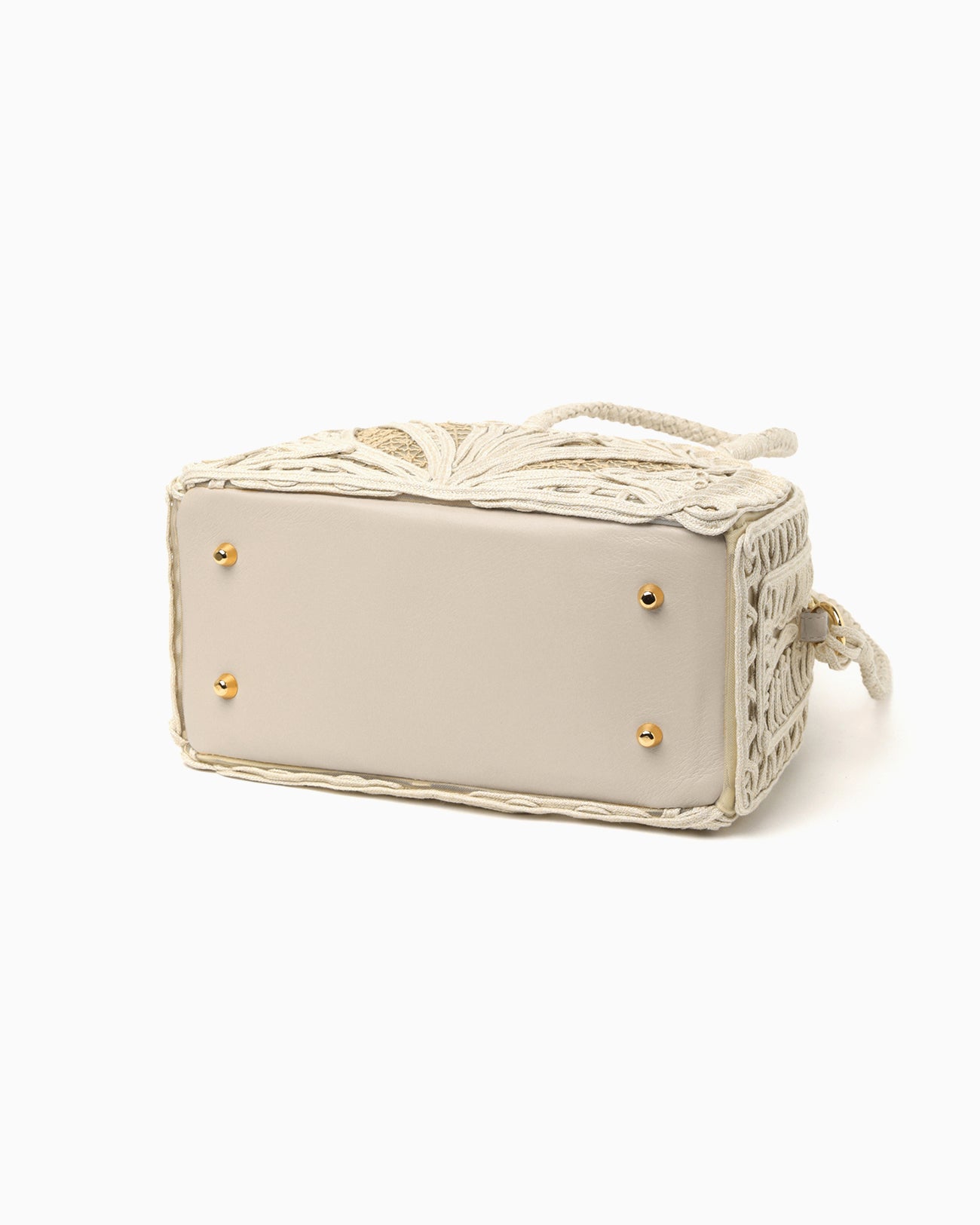 Cording Embroidery Demi Lune Handbag - beige - Mame Kurogouchi