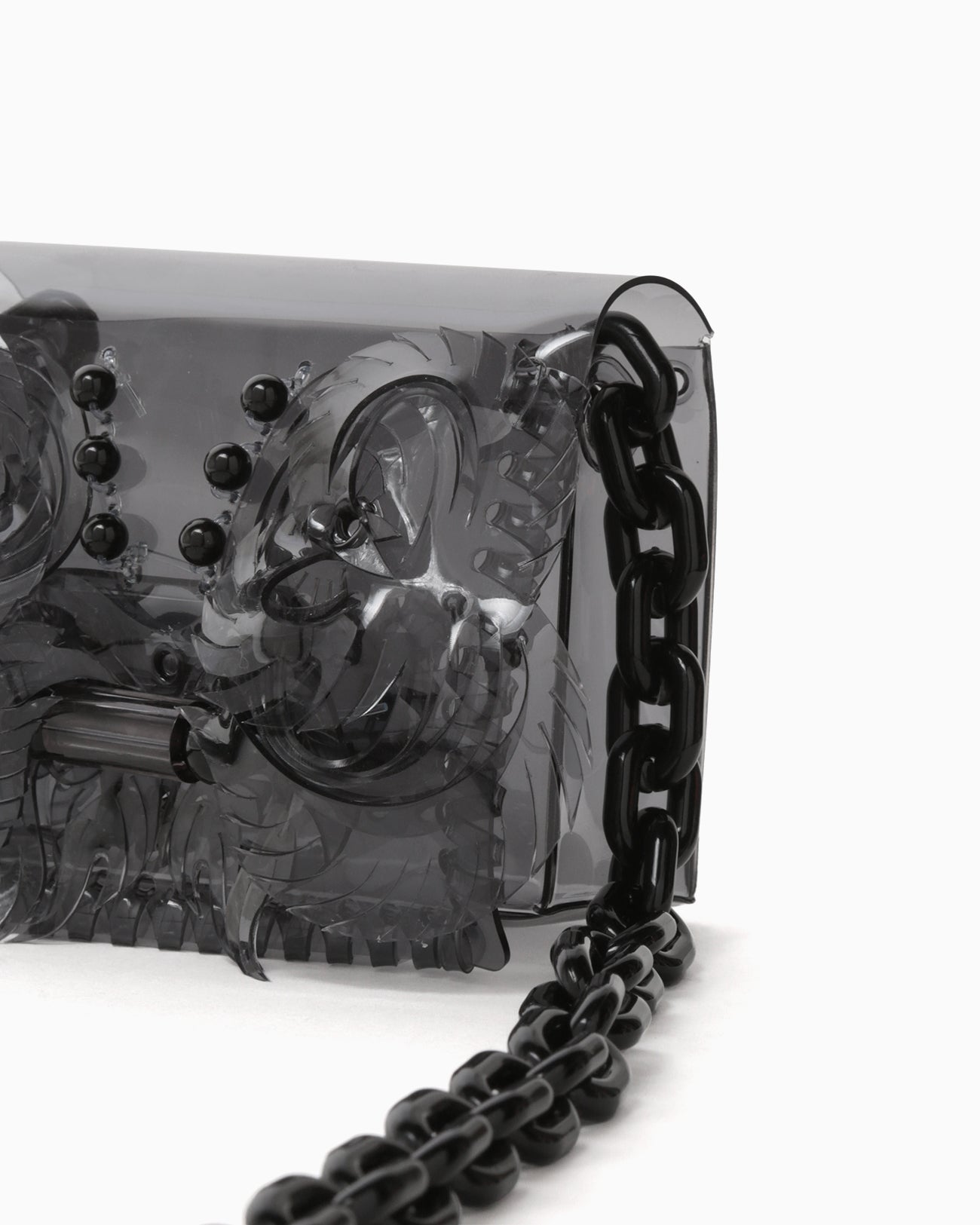 Transparent Sculptural Micro Chain Bag - black - Mame Kurogouchi