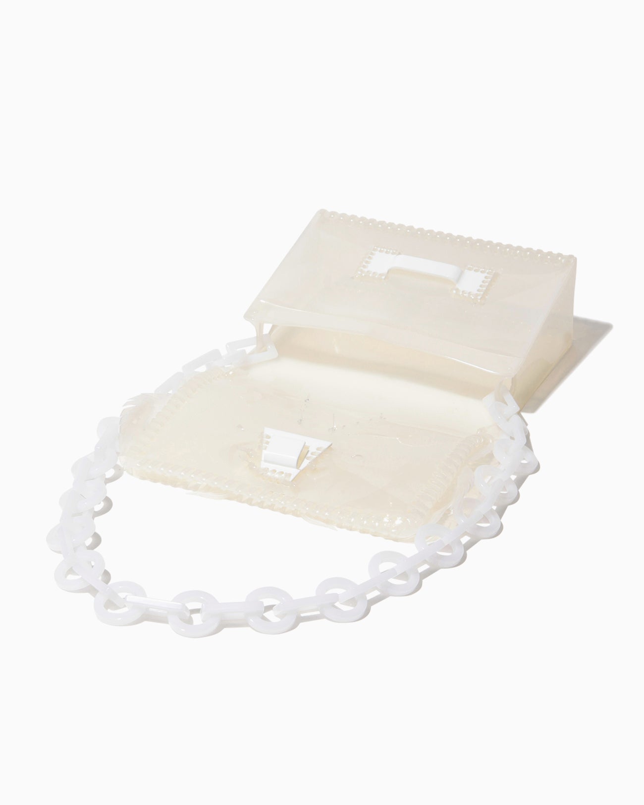Transparent Sculptural Mini Chain Bag - white - Mame Kurogouchi