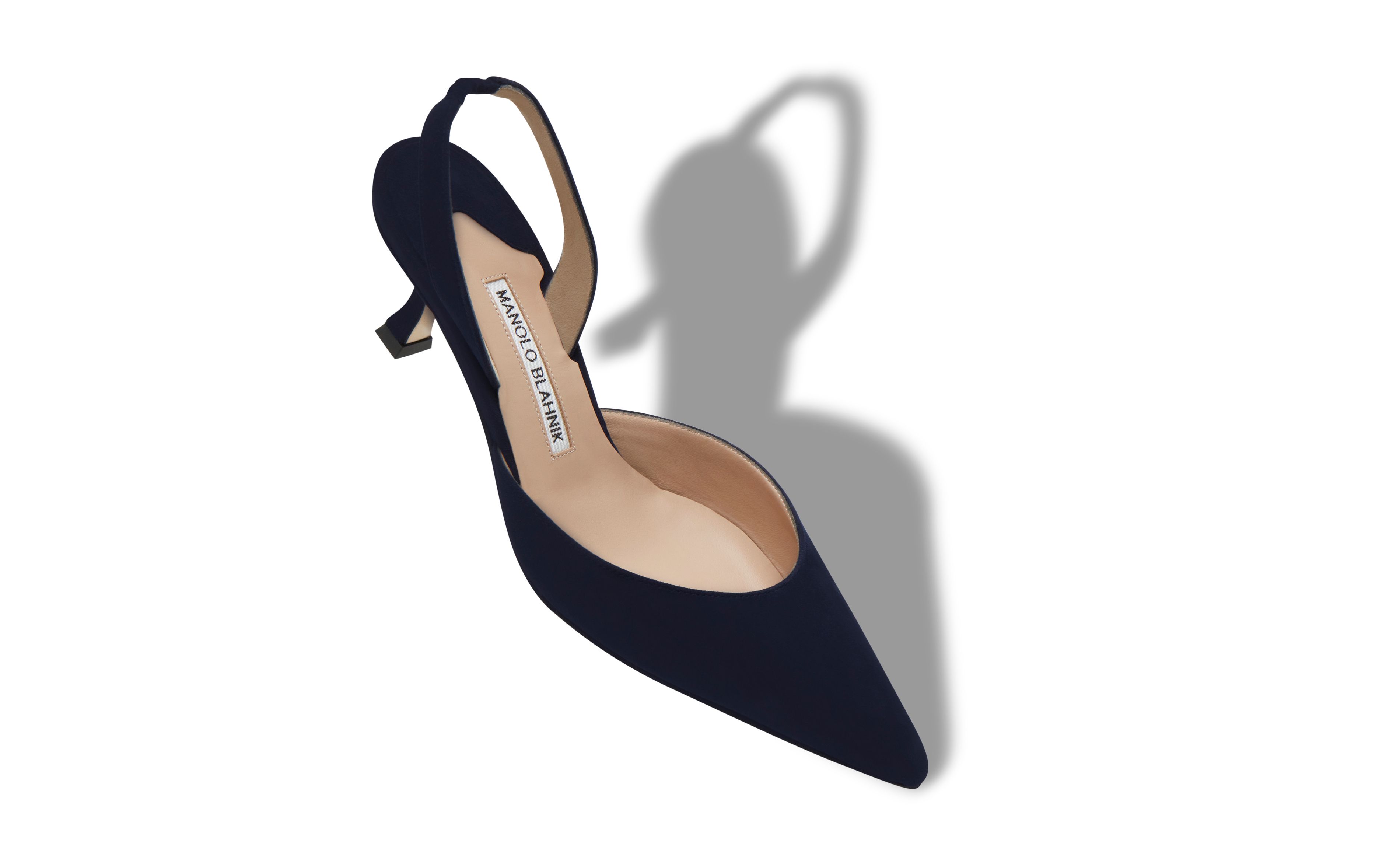CAROLYNE | Navy Blue Suede Slingback Pumps | Manolo Blahnik
