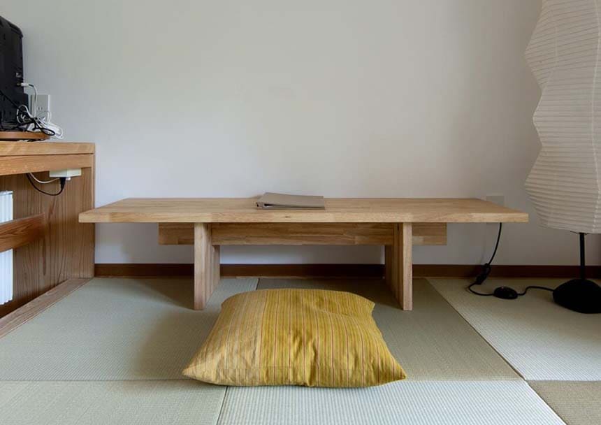 文机 木製脚 幅1800×奥行450㎜ ラバーウッド（クリアー）ローデスク