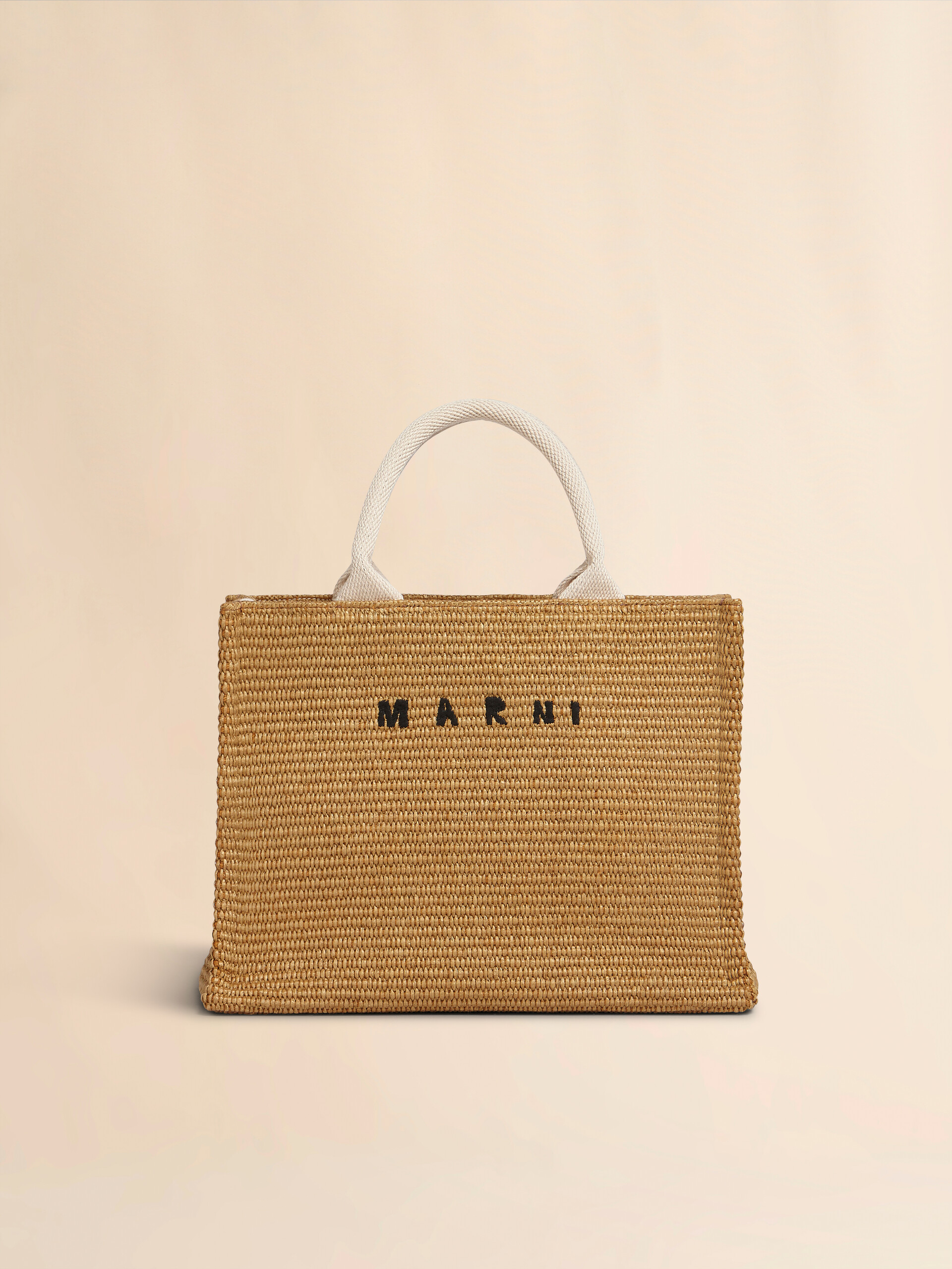 ブルー ラフィアエフェクト スモール トートバッグ | Marni