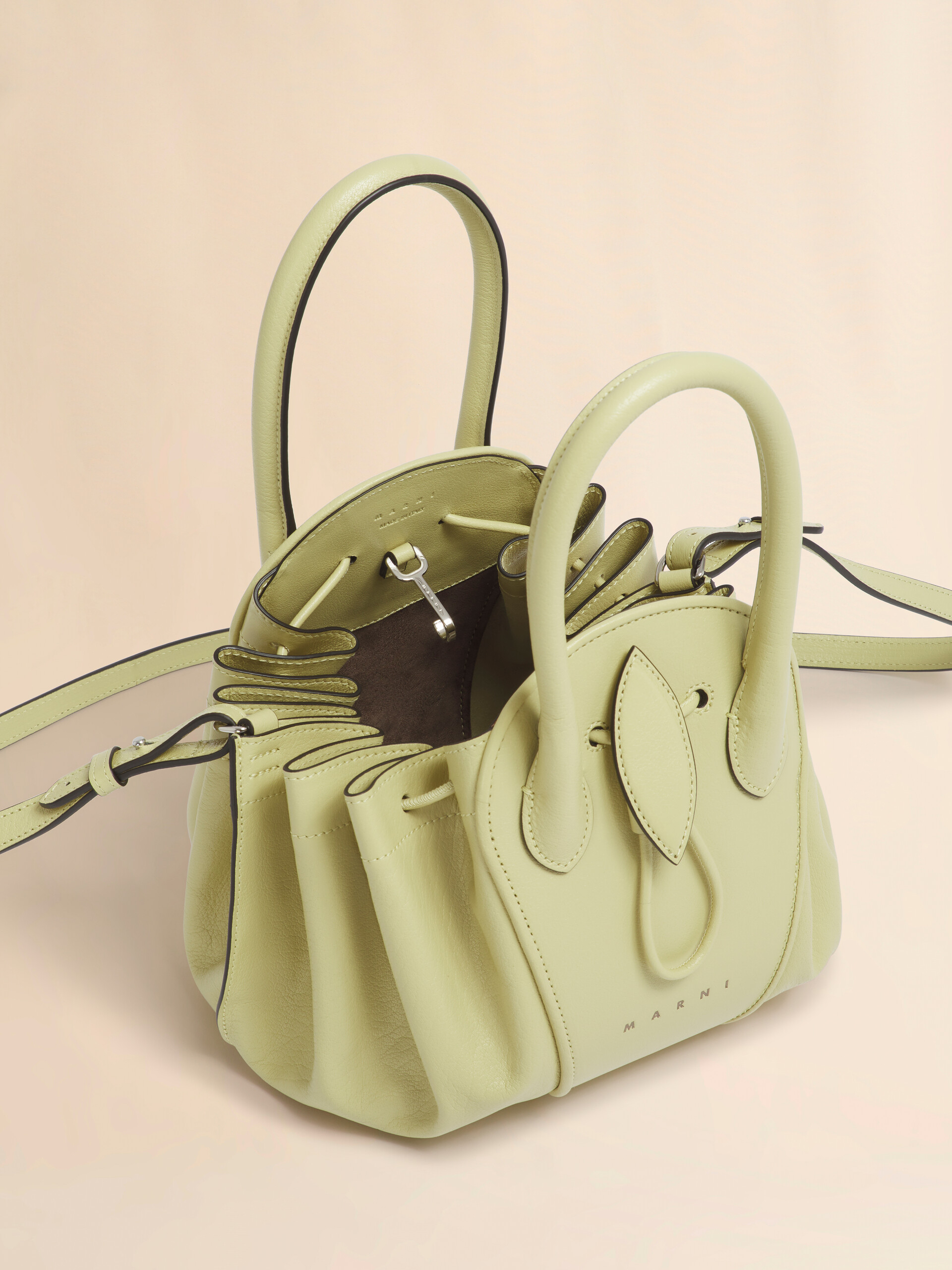 Acid green leather Tulipea small handbag | Marni