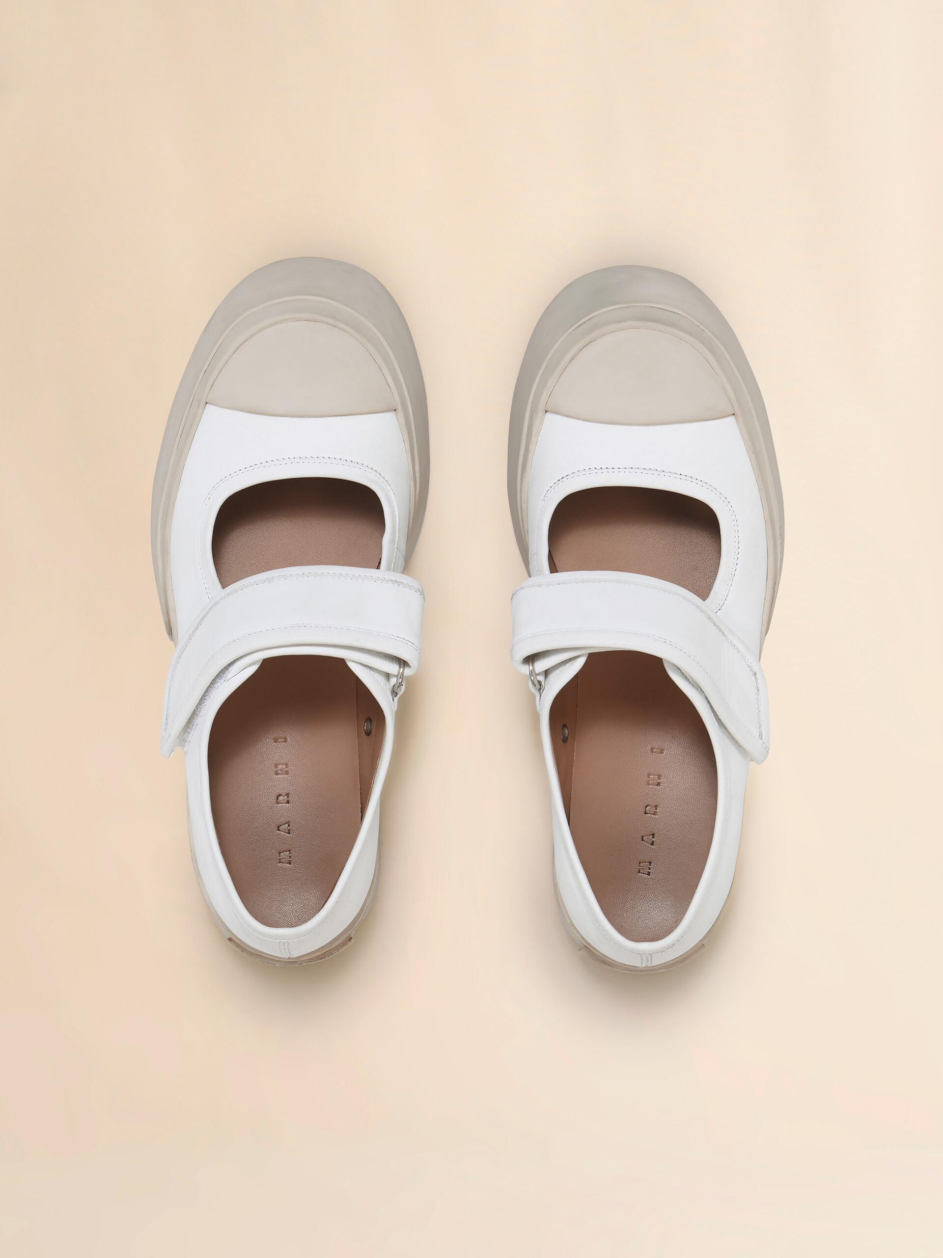 White nappa leather Mary Jane sneaker | Marni