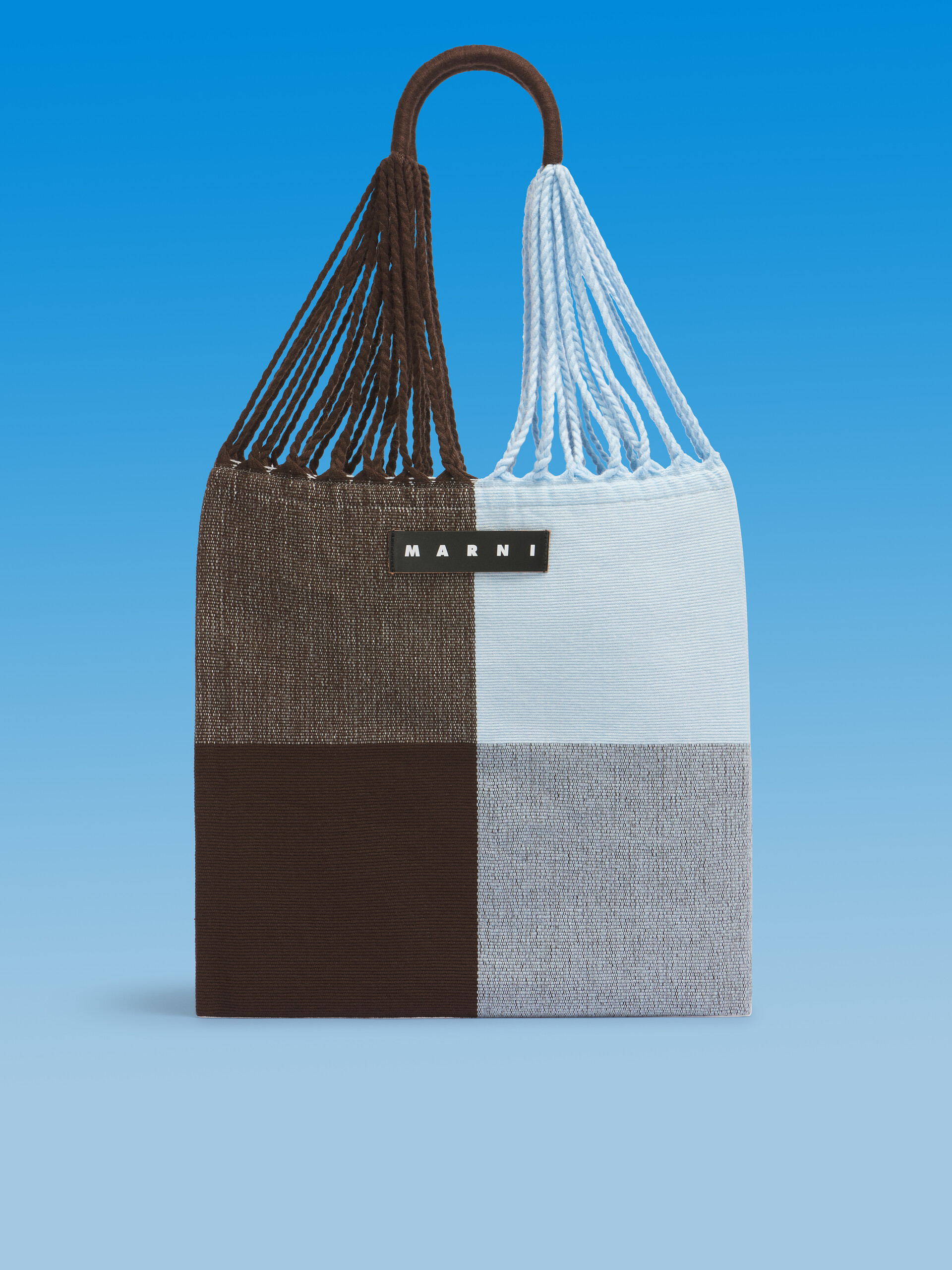ブルーブラウン MARNI MARKET BIG CHECK HAMMOCK BAG | Marni
