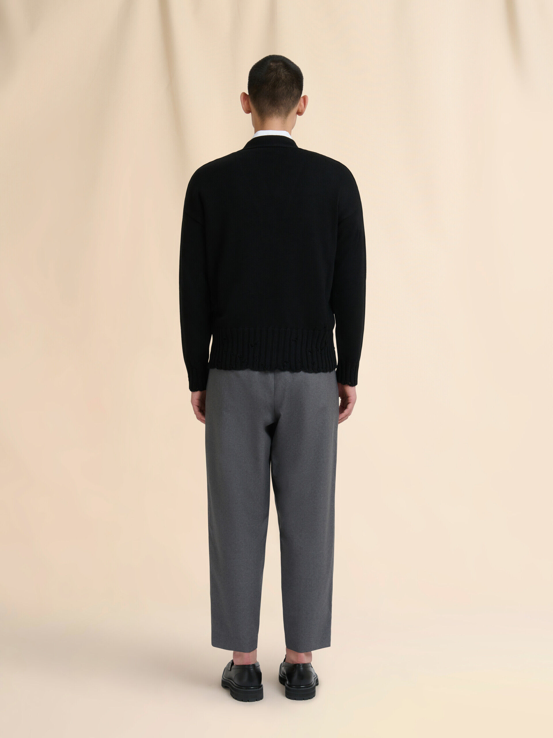 ブラック コットン製カーディガン マルニシンボル入り | Marni