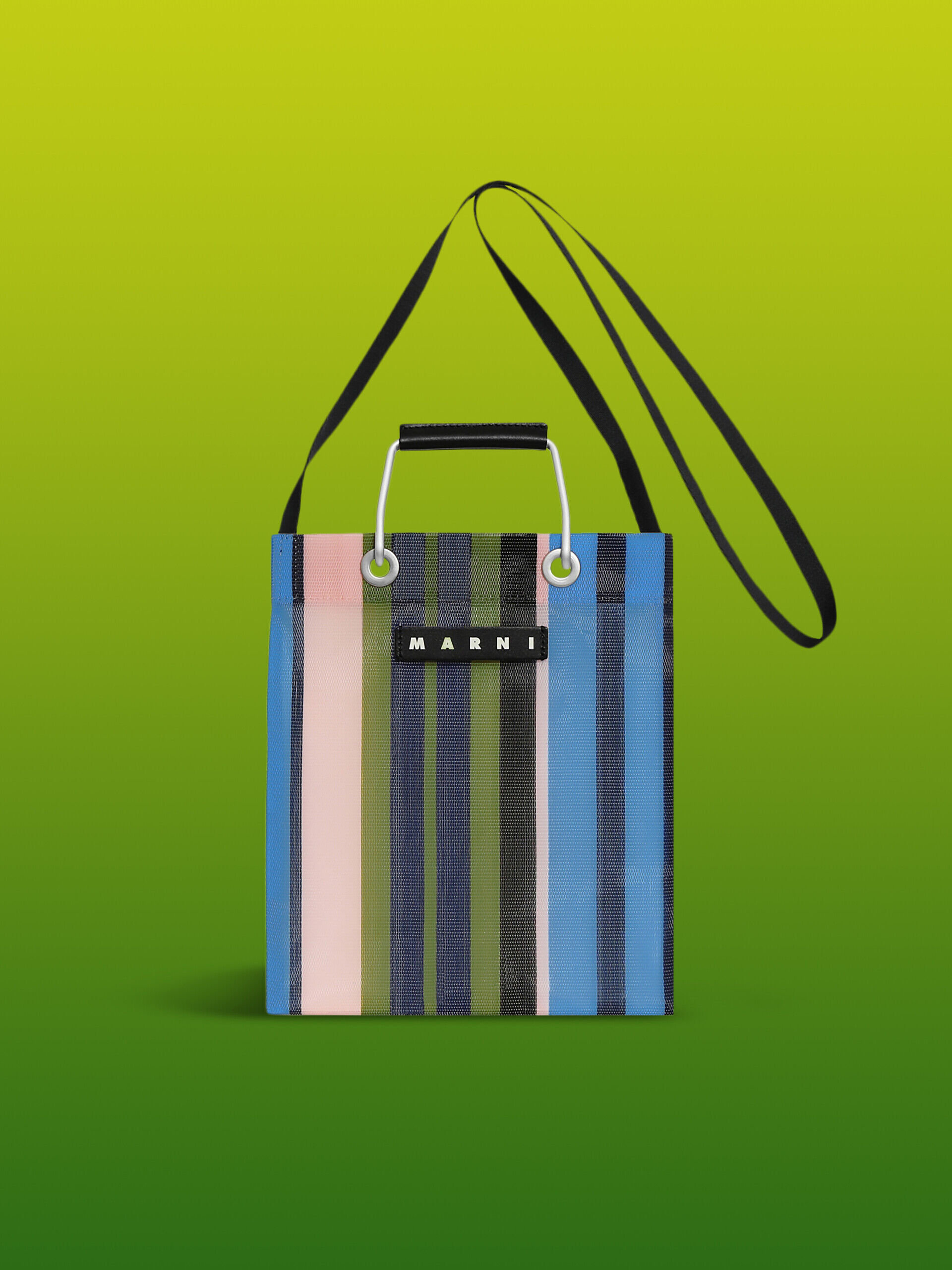 グリーンブルー(ターコイズ) MARNI MARKET STRIPE MINI SHOULDER BAG