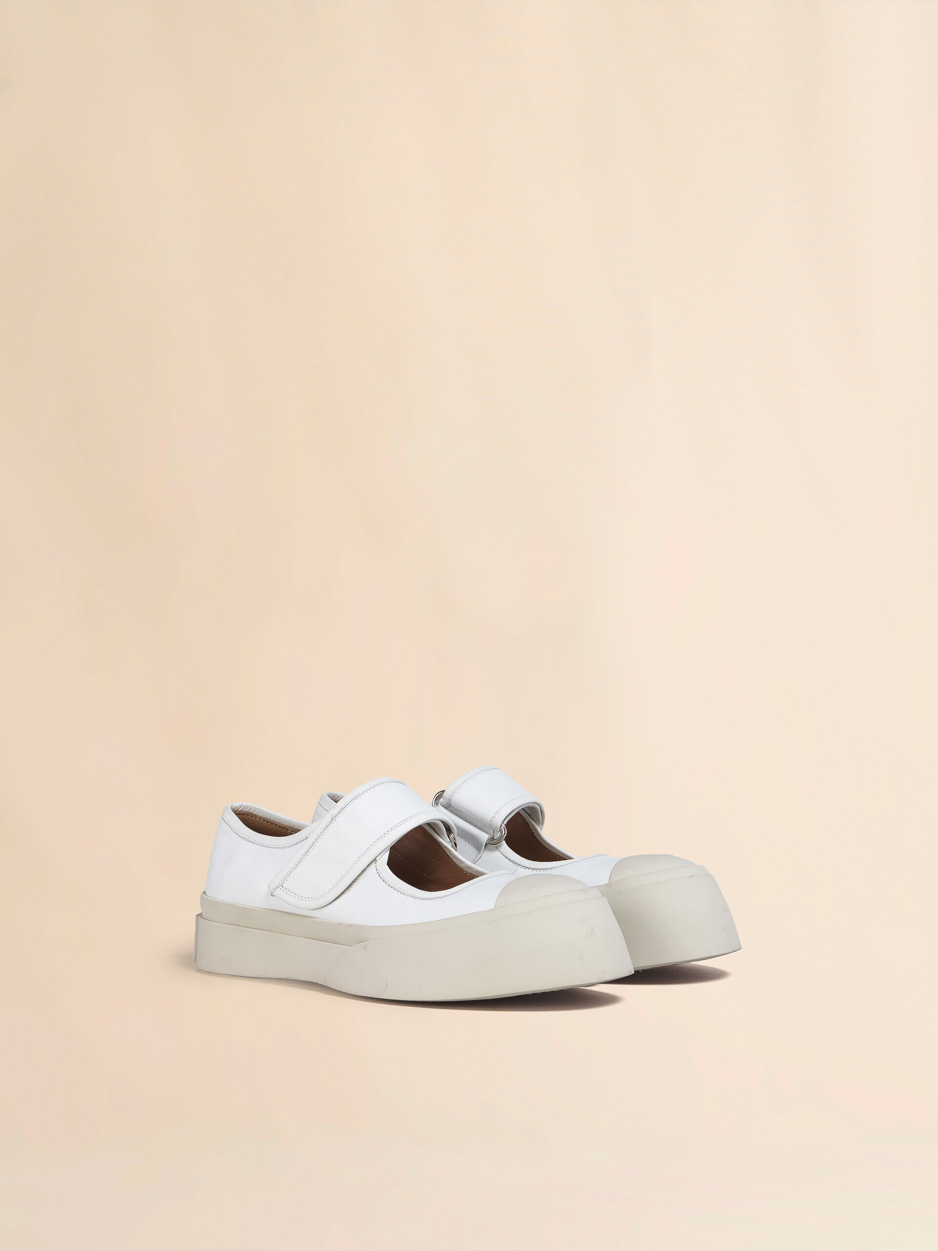 White nappa leather Mary Jane sneaker | Marni