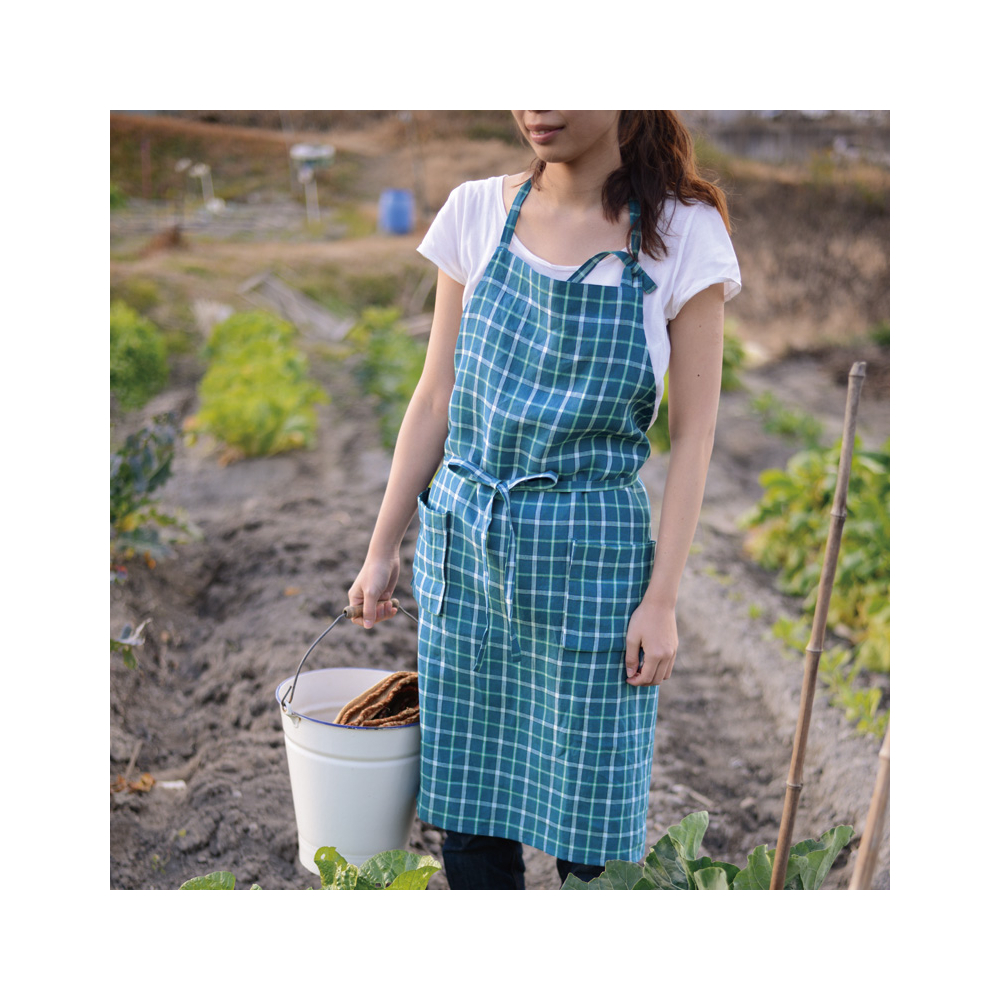 スタジオ エム :: エプロン :: ザクセンブルーチェック スタンダード
