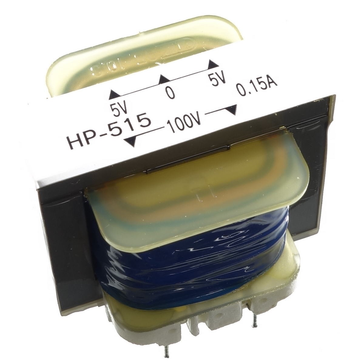 トランス 単相：複巻 1次：100V 2次：5V 150mA センタータップ HP-515
