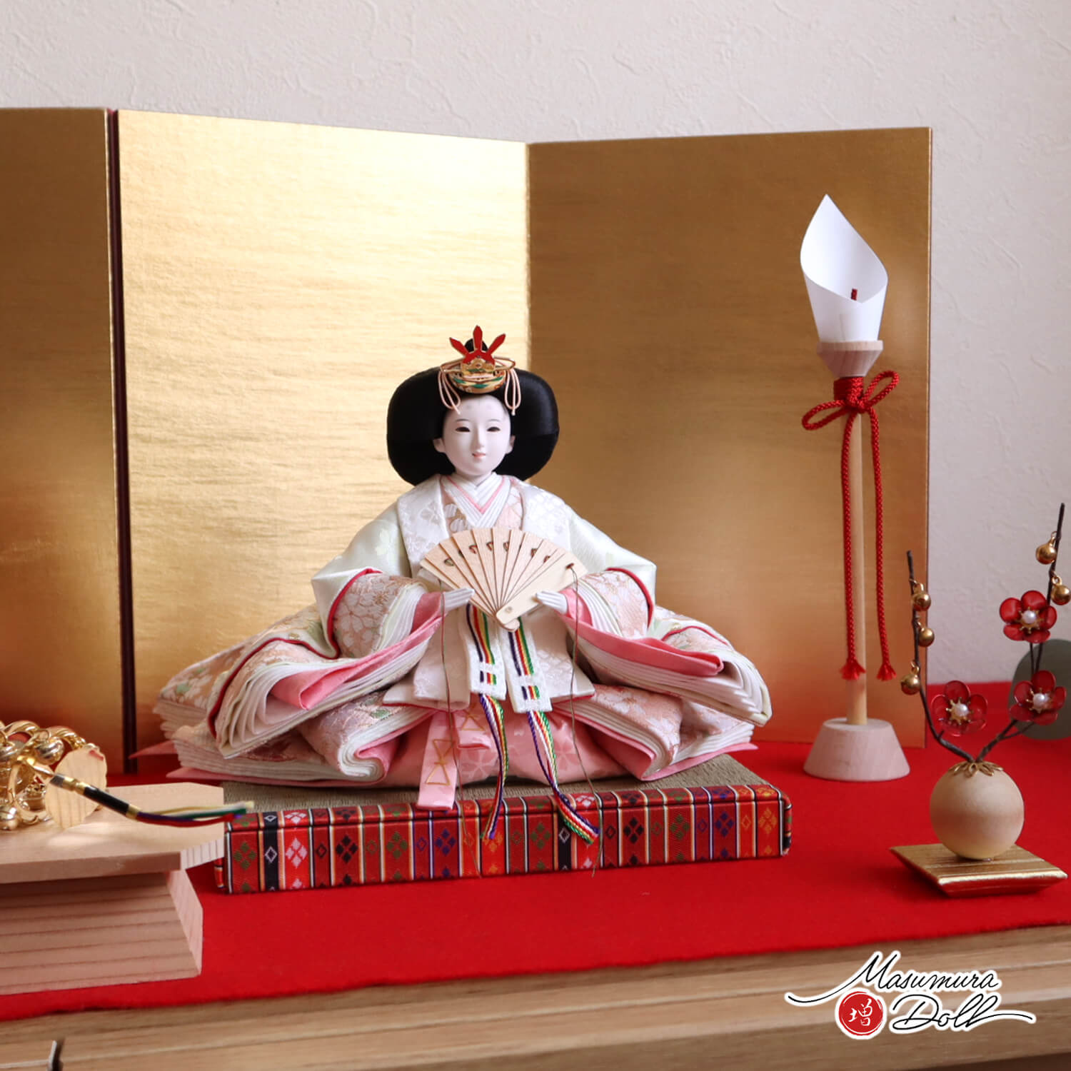 最新作 内閣総理大臣賞受賞作家 松宝作 25号 芥子 ホワイト 桜刺繍