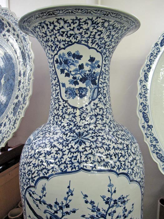 有田焼 染付花鳥図大壺 飾り壺 【商品番号m-ay002】