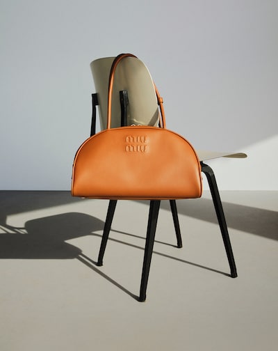 Tan/caramel Wander Wicker Handbag | Miu Miu