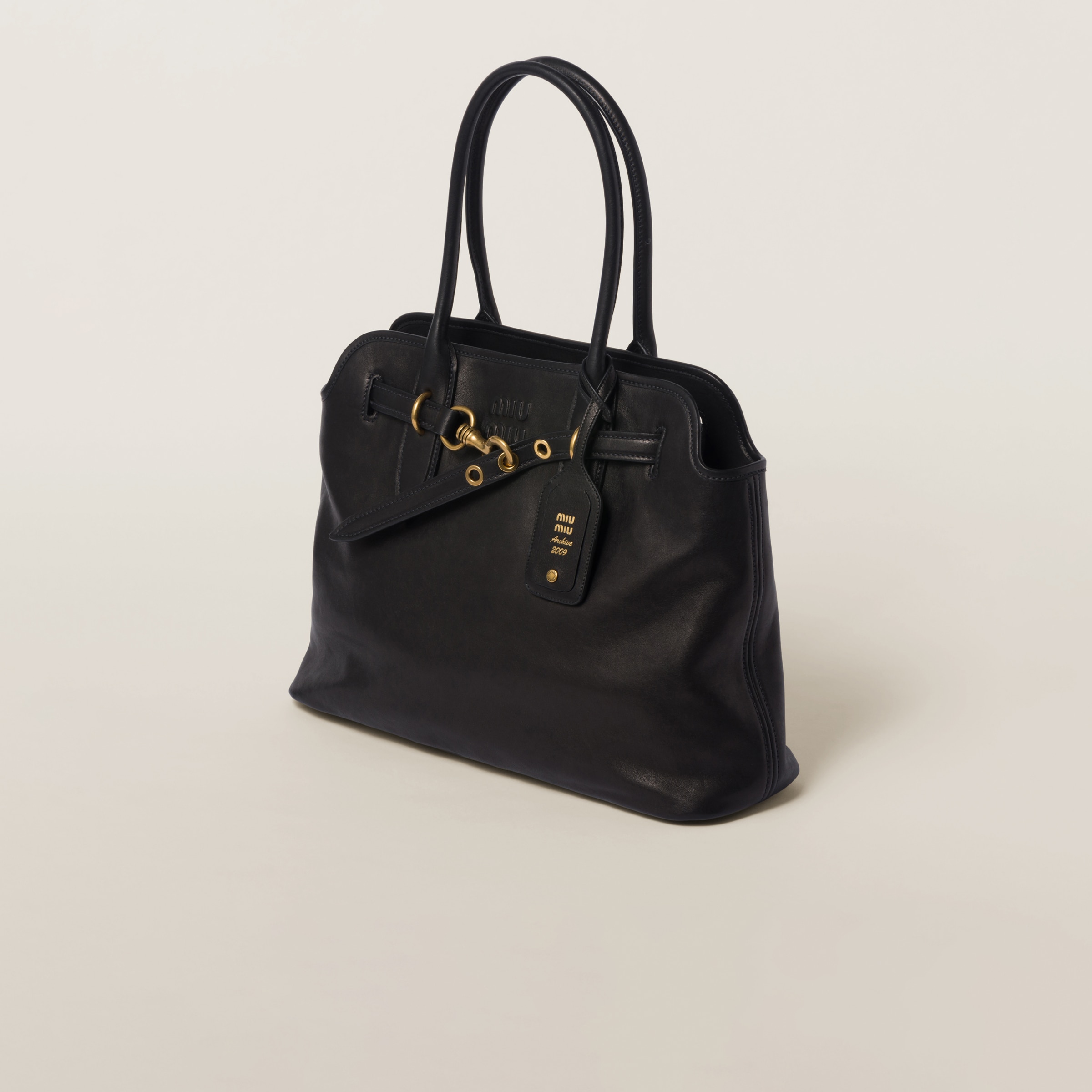 Black Aventure Nappa Leather Bag | Miu Miu