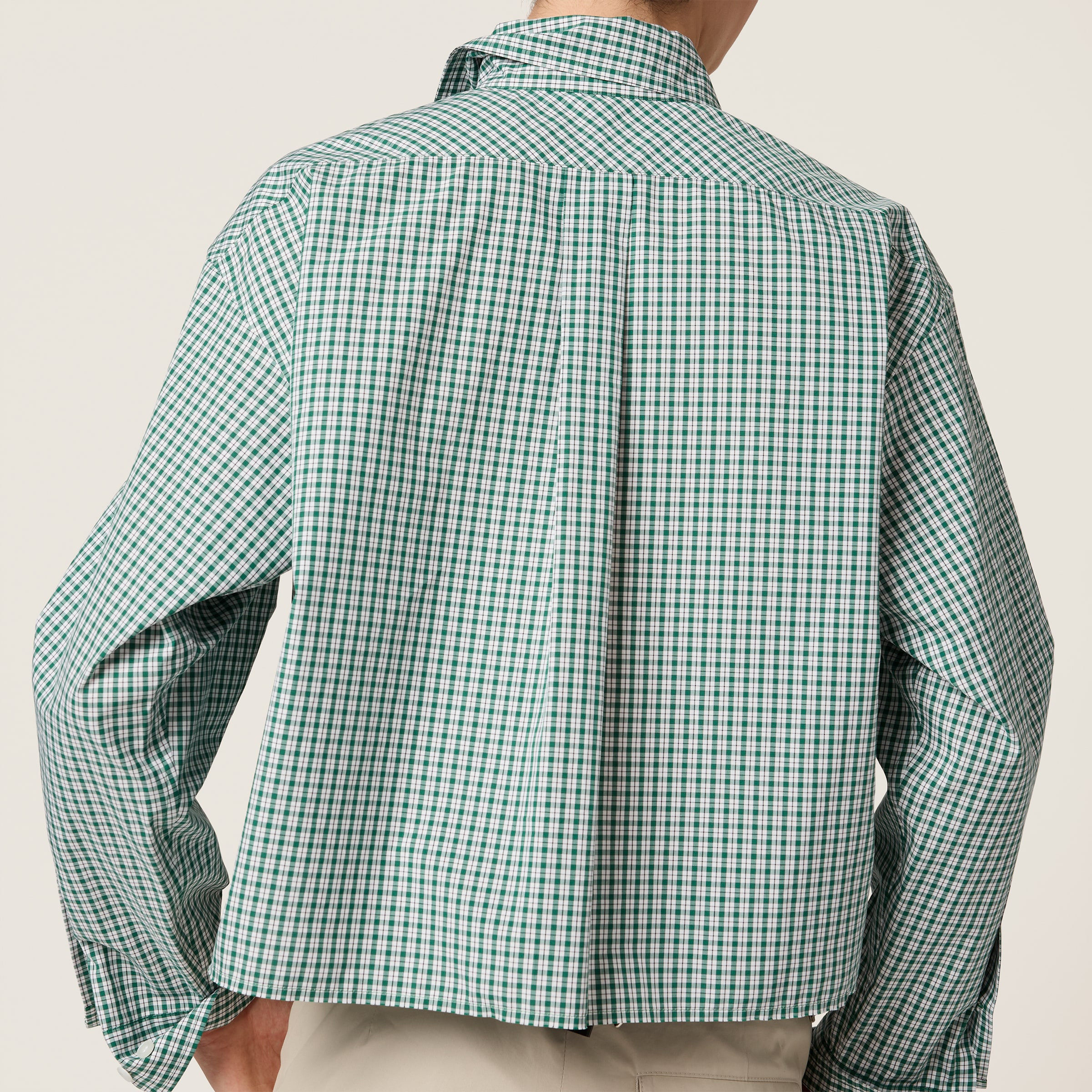 Emerald/white Checked Shirt | Miu Miu