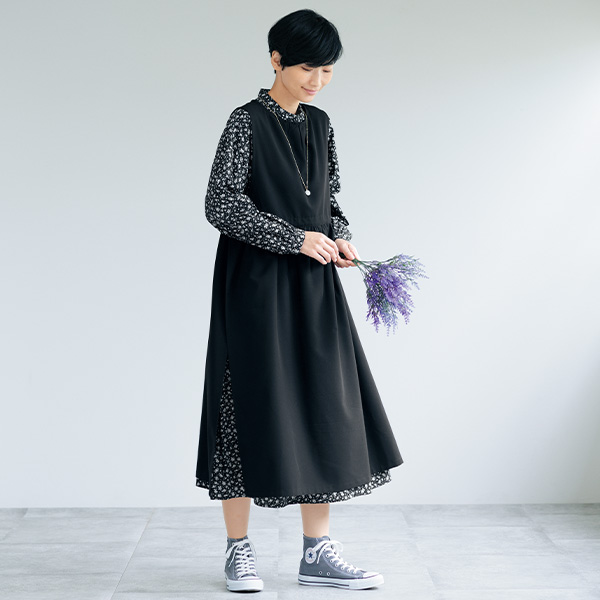 イスタイーレ サイドオープン エプロン風ワンピース ista-ire | 京都