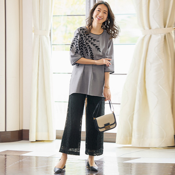 刺しゅう使いチュニックブラウス | 京都通販ミセスのファッション館・本店