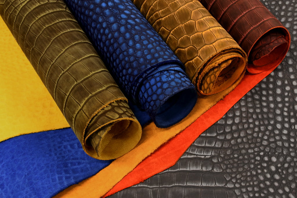 アウトレット】イタリア産クロコ型押しヌバックレザー｜革販売ミヤツグ