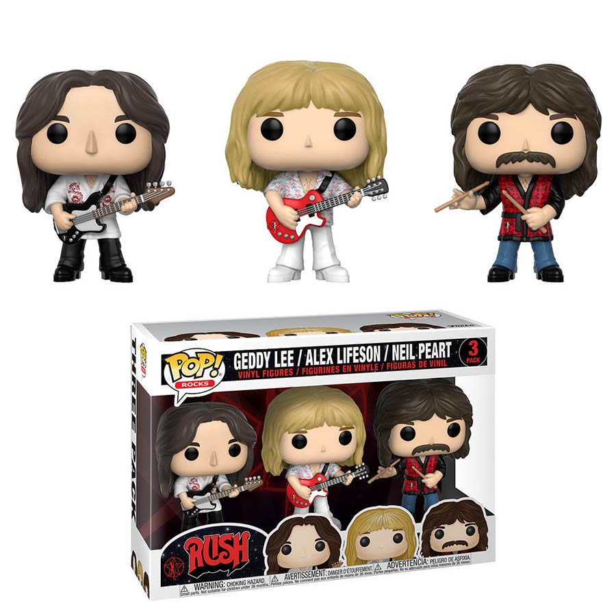 POP Rocks Rush Geddy Lee Alex Lifeson Neil Peart 3-Pack Vinyl
