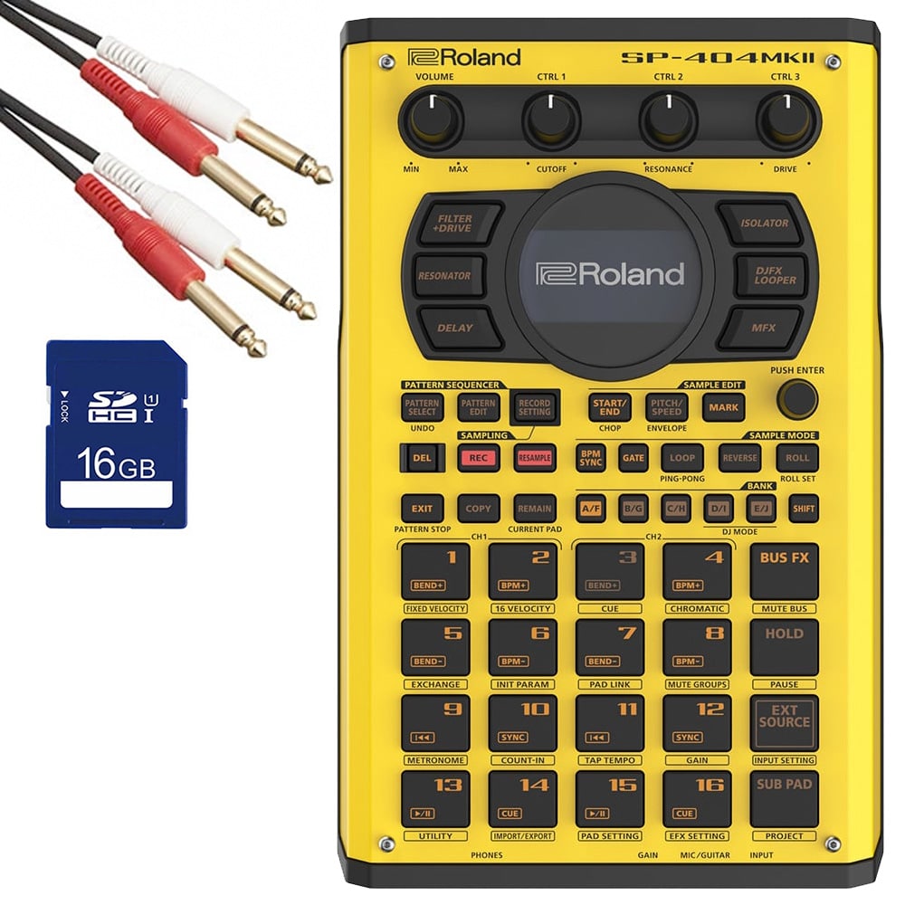Roland ローランド サンプラー SP-404MK2-Y + SDカード(16GB) + フォン