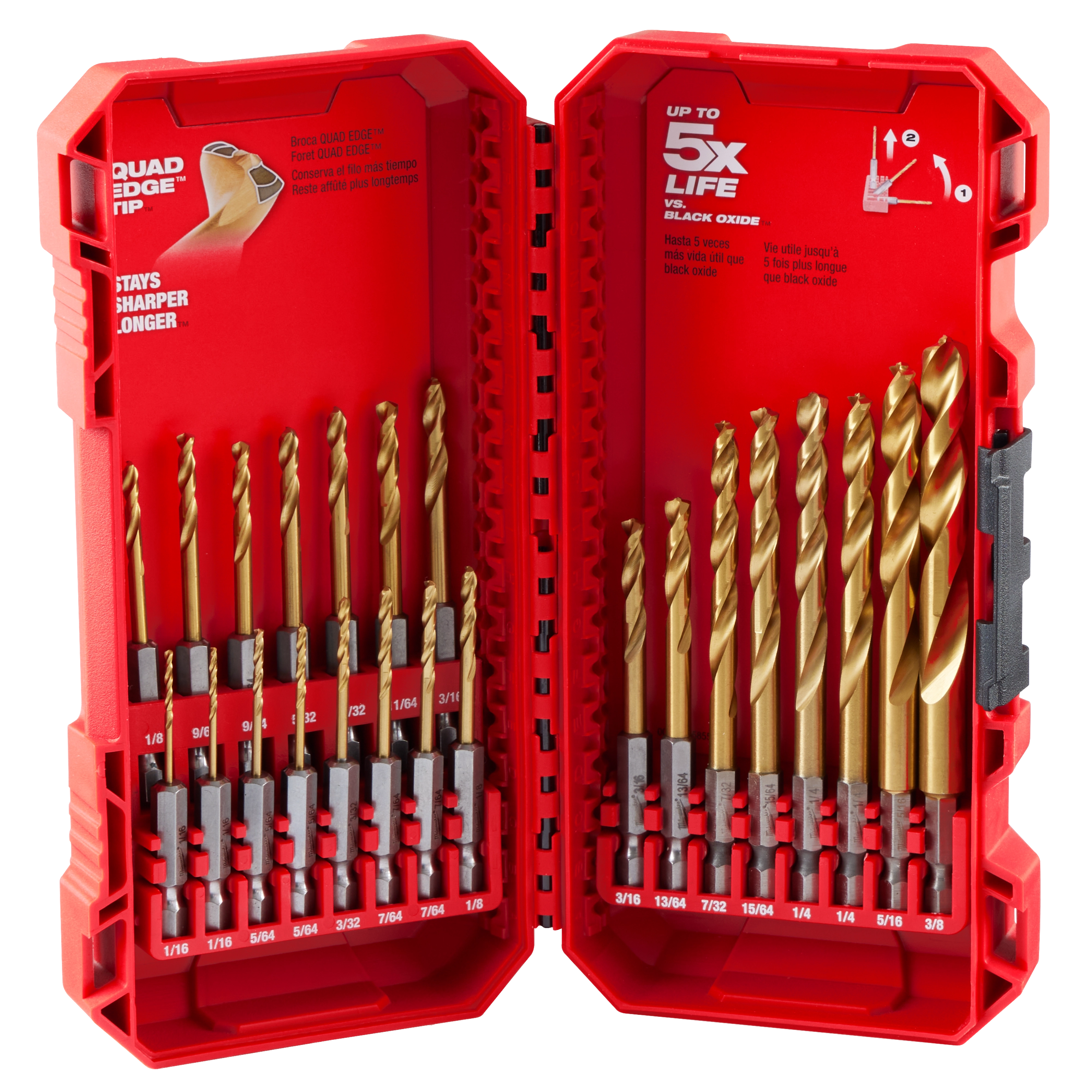 SHOCKWAVE Impact Duty™ RED HELIX™ Titanium Drill Bit Set - 23PC
