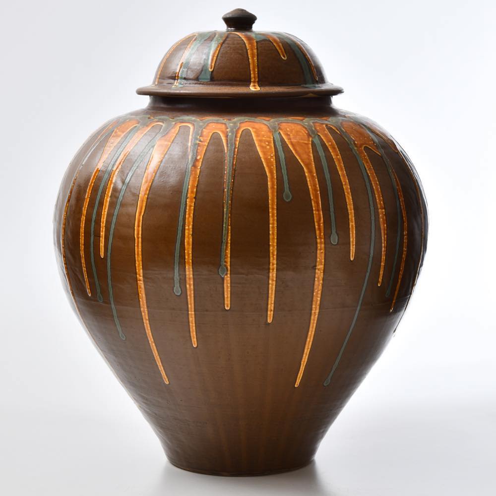 小鹿田焼 坂本浩二窯 二斗壺 流し ｜ みんげい おくむら （日本と世界