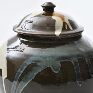 小鹿田焼 坂本浩二窯 二升壺 流し ｜ みんげい おくむら （日本と世界