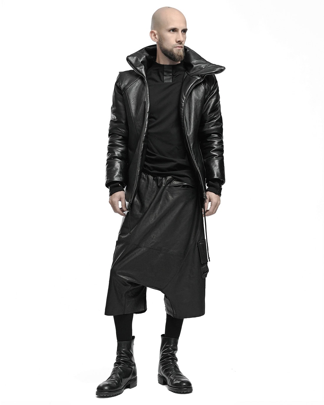 The Leather Diagonal Zip Winter Jacket - MINOAR.COM