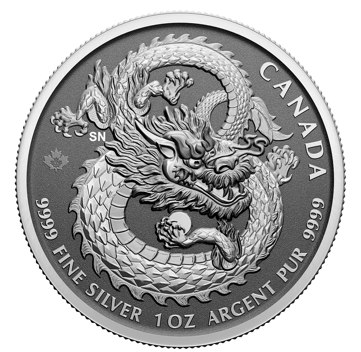 2023 Dragon - 1 oz. 99.99% Pure Silver Coin (High Relief Bullion