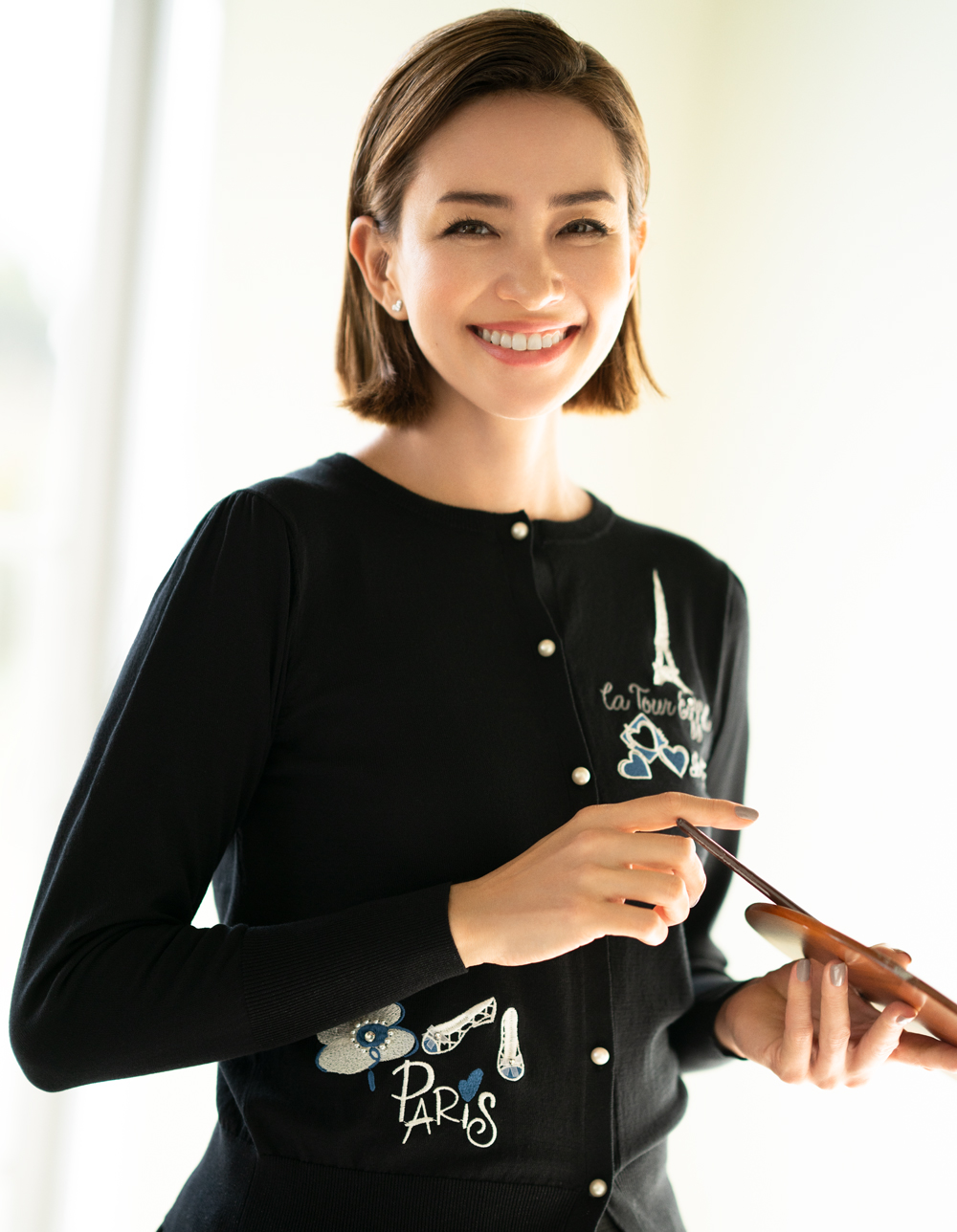 モチーフ刺繍入りカーディガン | msgracy