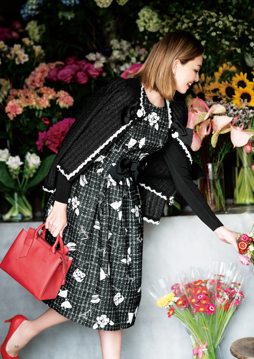 M'S GRACY エムズグレイシー バイカラー フリル ドッキングワンピース