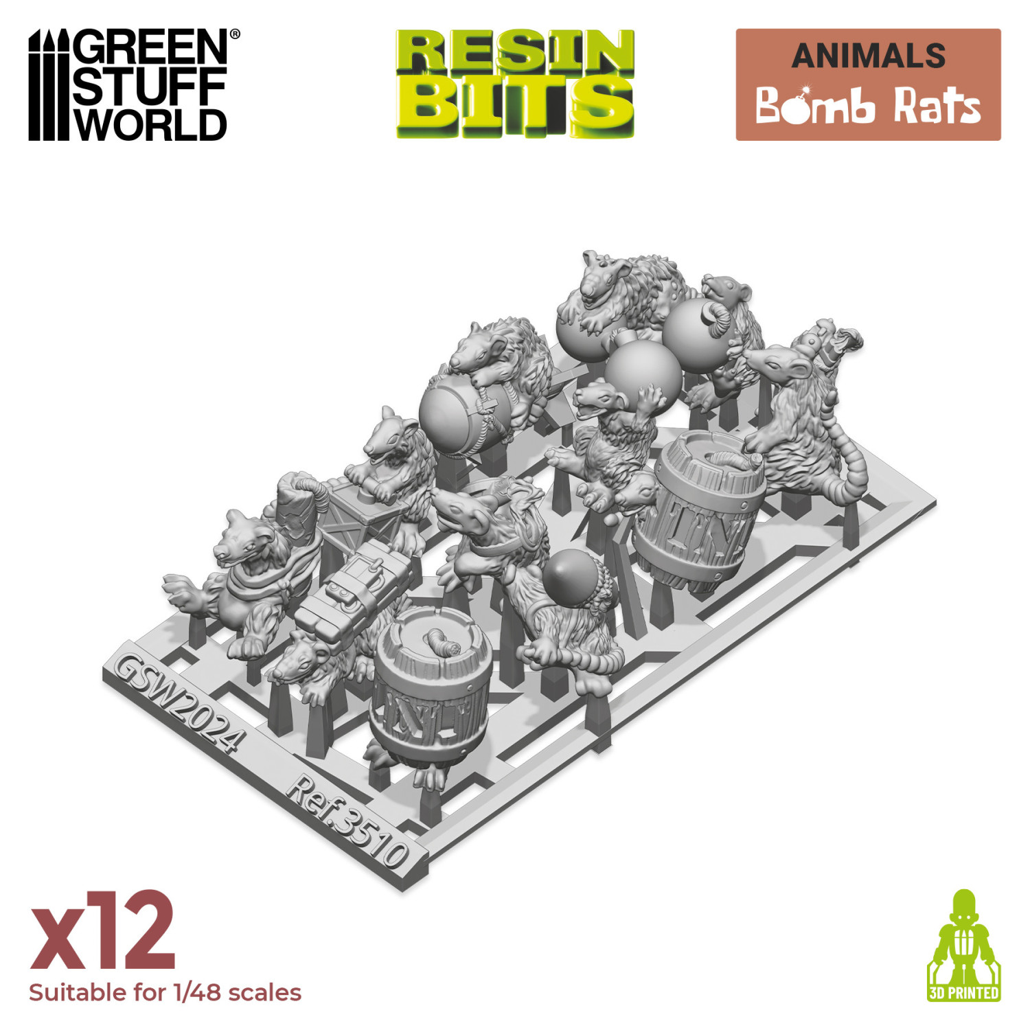 グリーンスタッフワールド[GSWD-3510]1/48 レジン製 爆弾ラット