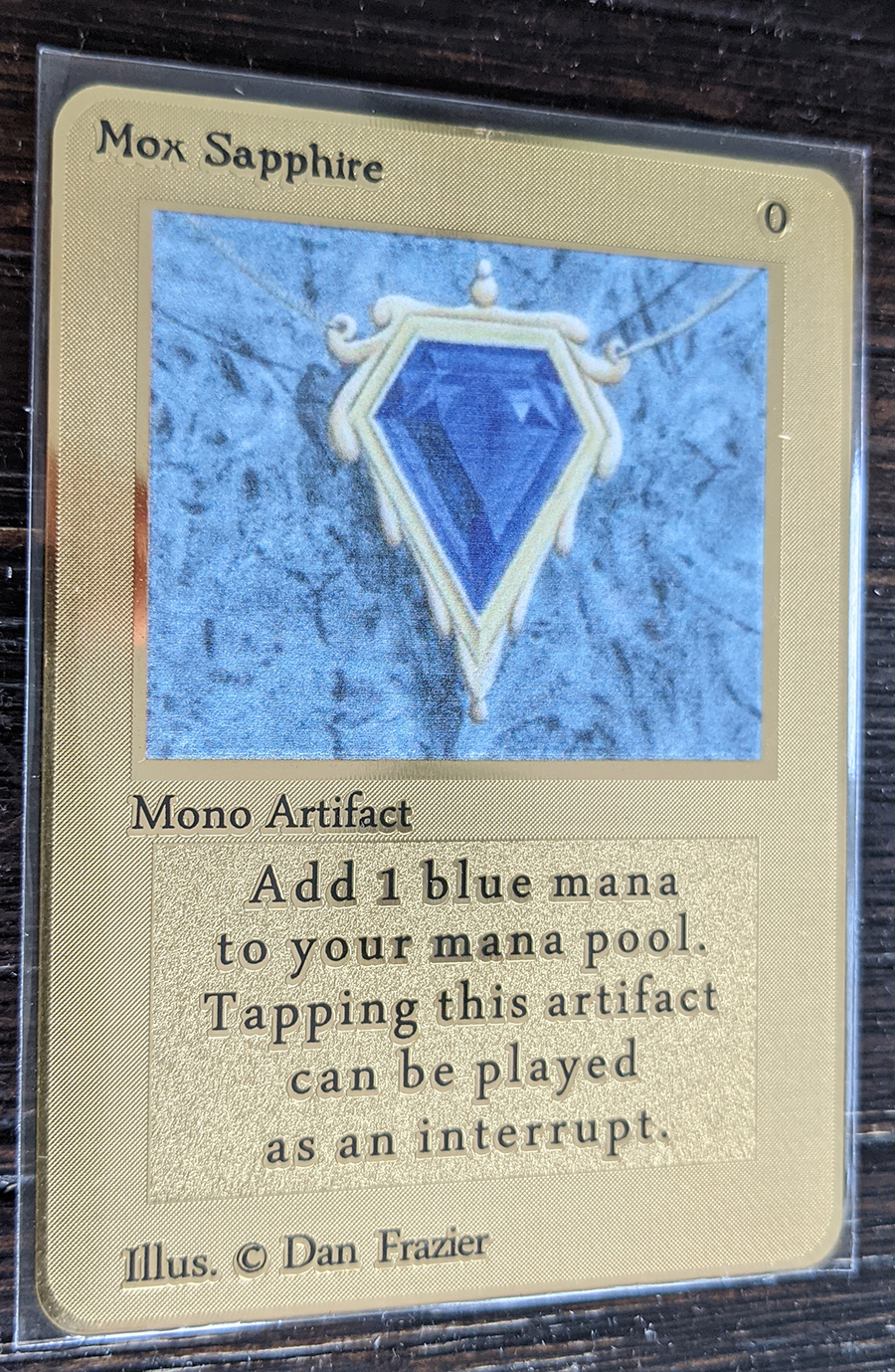 Mox Sapphire Magic the Gathering Gold Replica Card