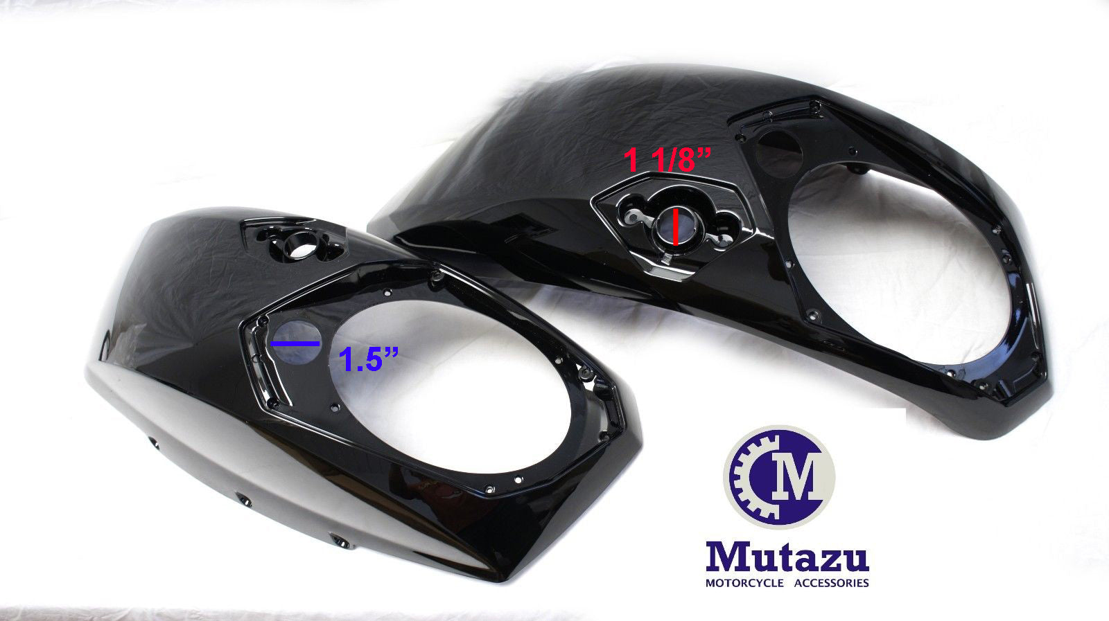 Mutazu Black 6x9 Saddlebag Audio Speaker Lids for Victory Cross