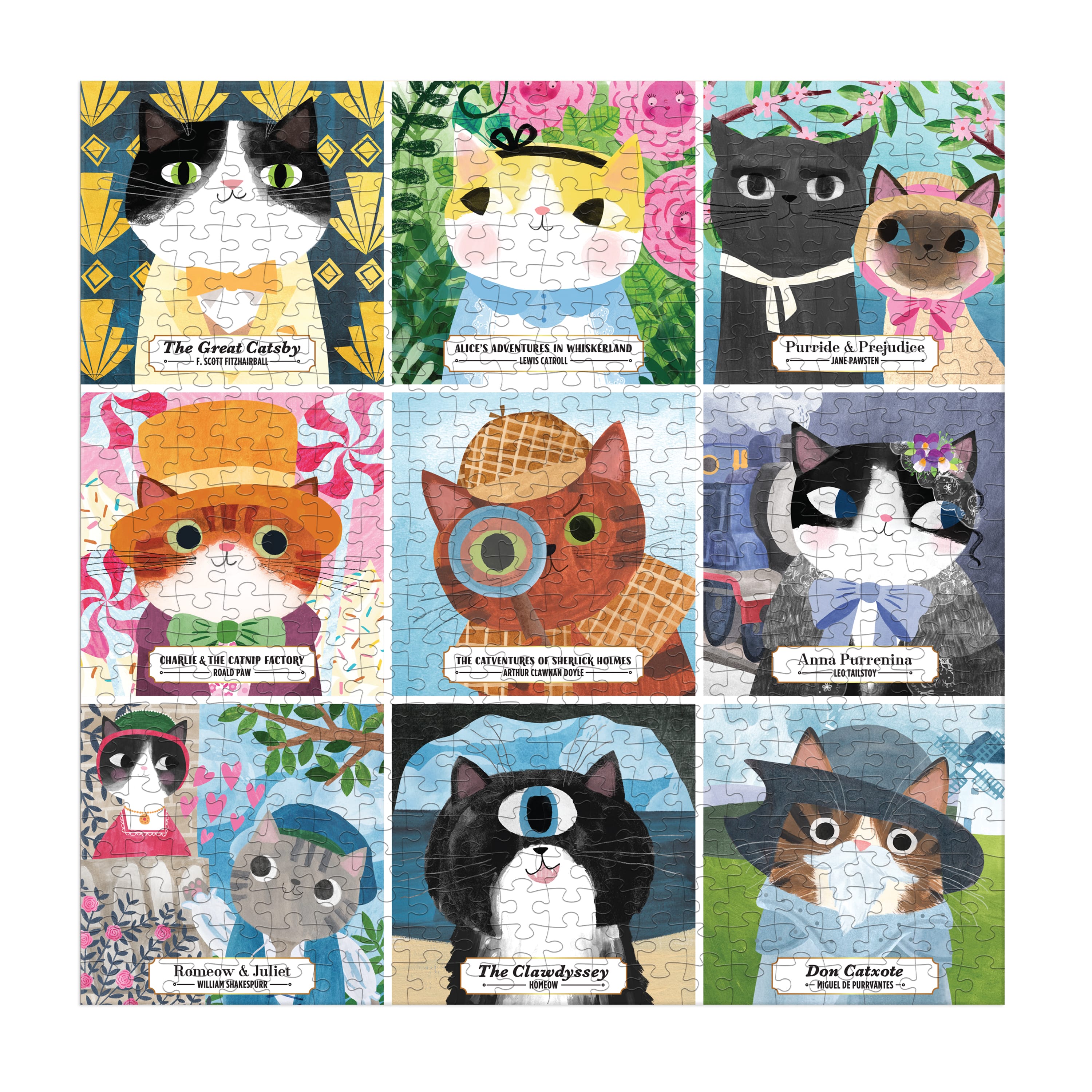 Bookish Cats 500 Piece Family Puzzle - Mudpuppy