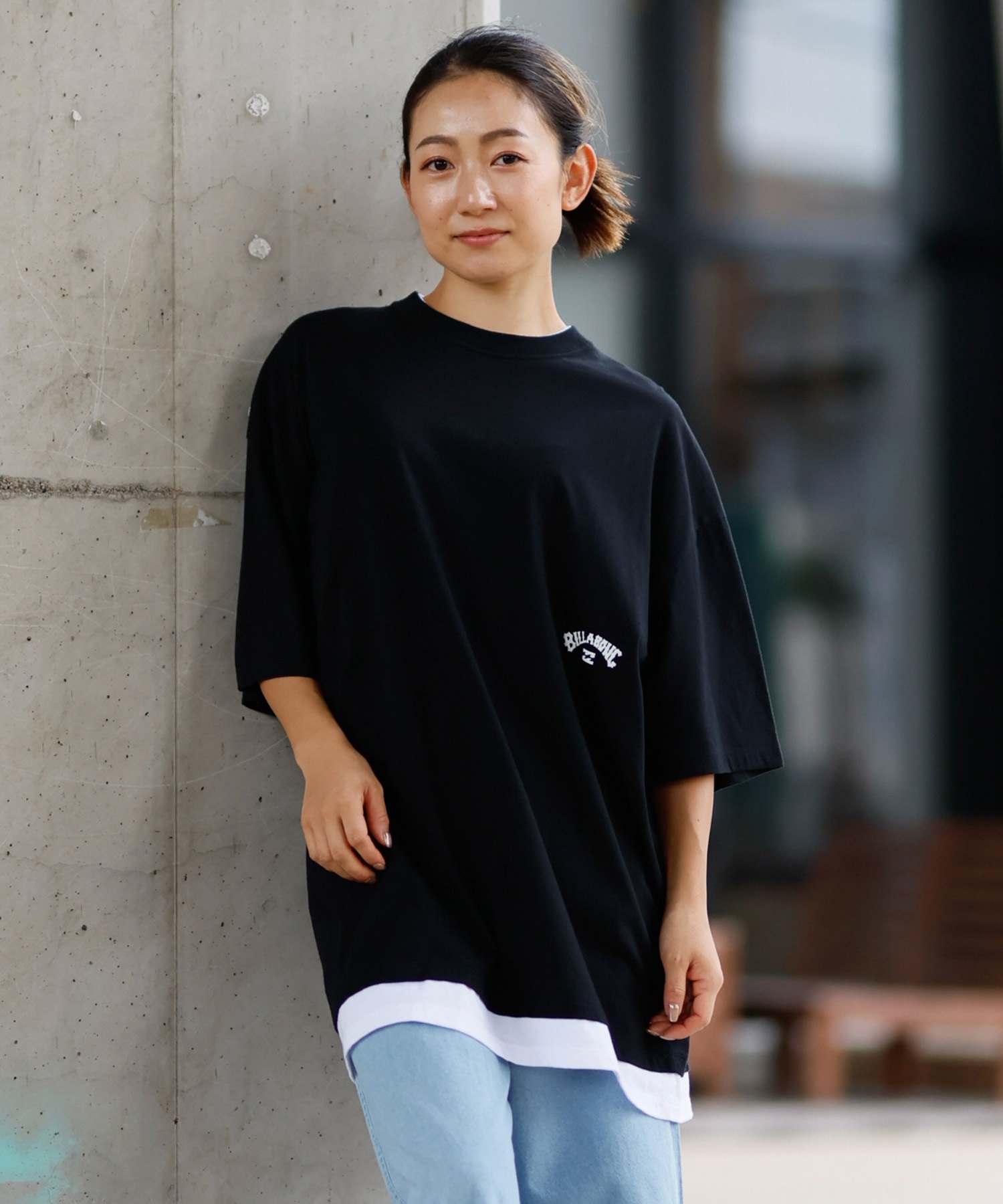 BILLABONG ビラボン 半袖 Tシャツ レディース バックプリント フェイク