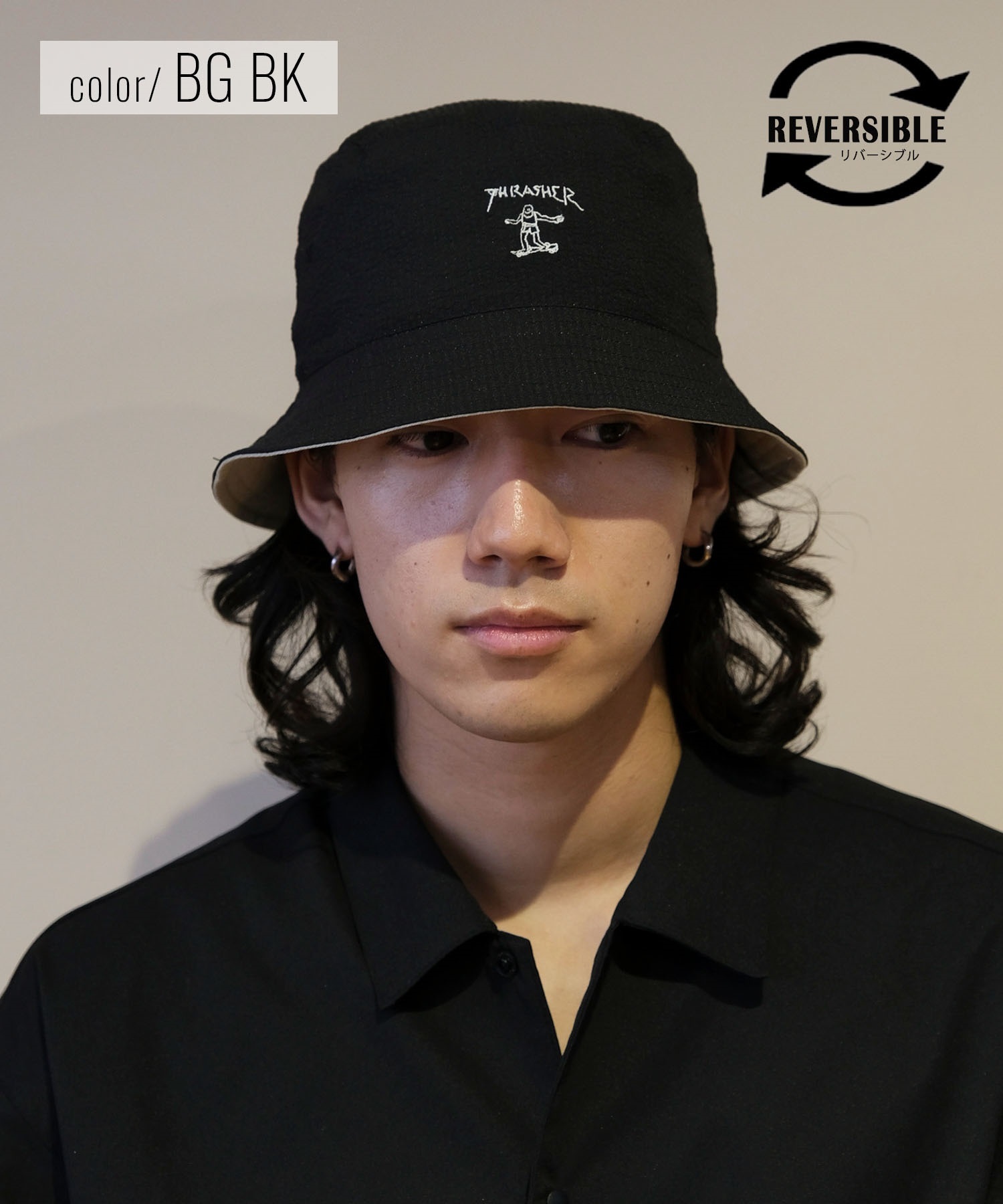 THRASHER スラッシャー ハット GONZ SAD GONZ ART リバーシブル BUCKET