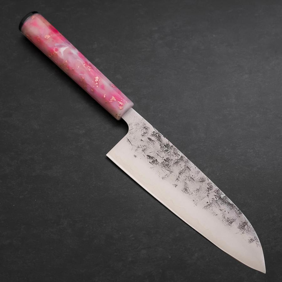 Santoku SLD Nashiji Washi Ocean Sakura Rose Gold Handle 165mm